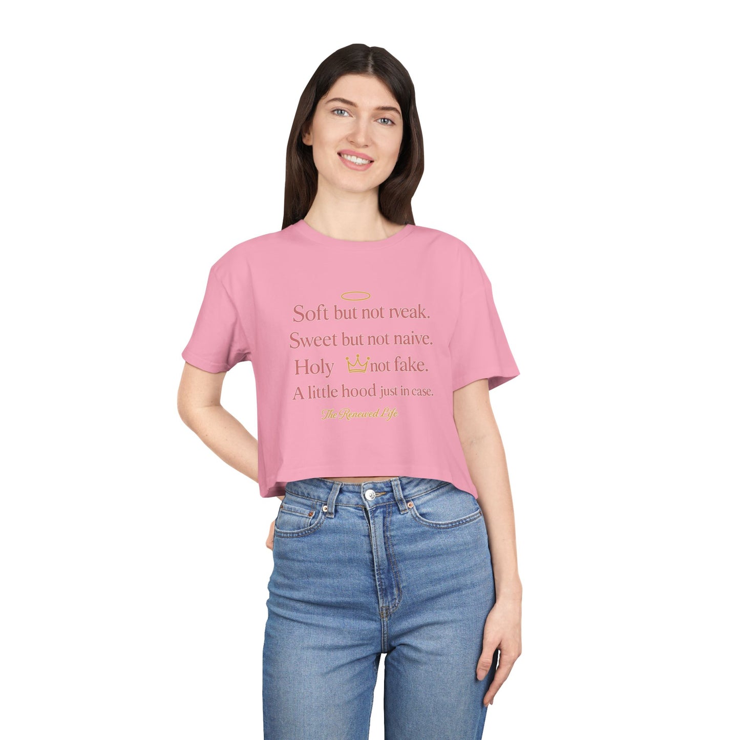 Soft but not weak Women's Inspirational Crop Tee,