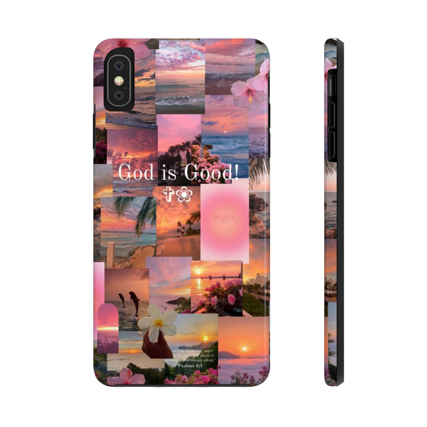 God is good phone case, peace, praise, and tropical faith