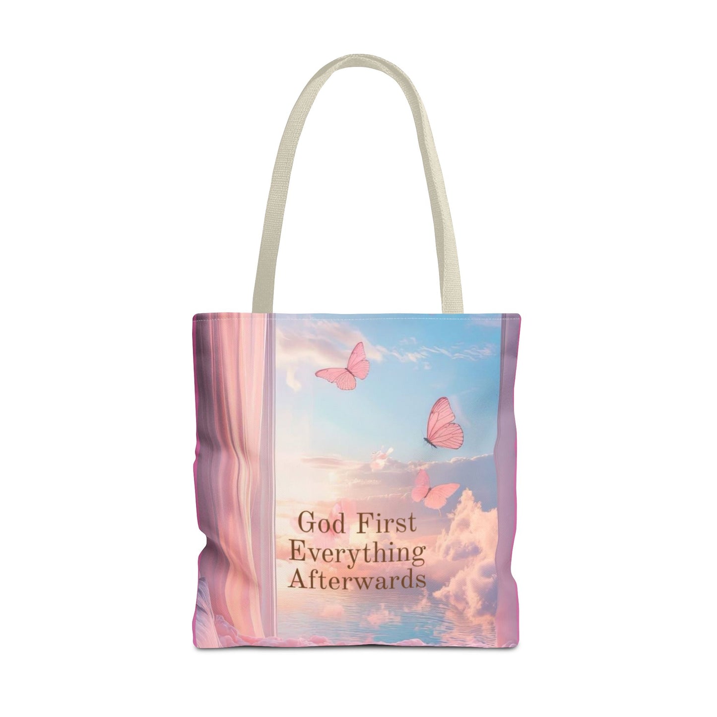 God first everything afterwards pink Tote Bag