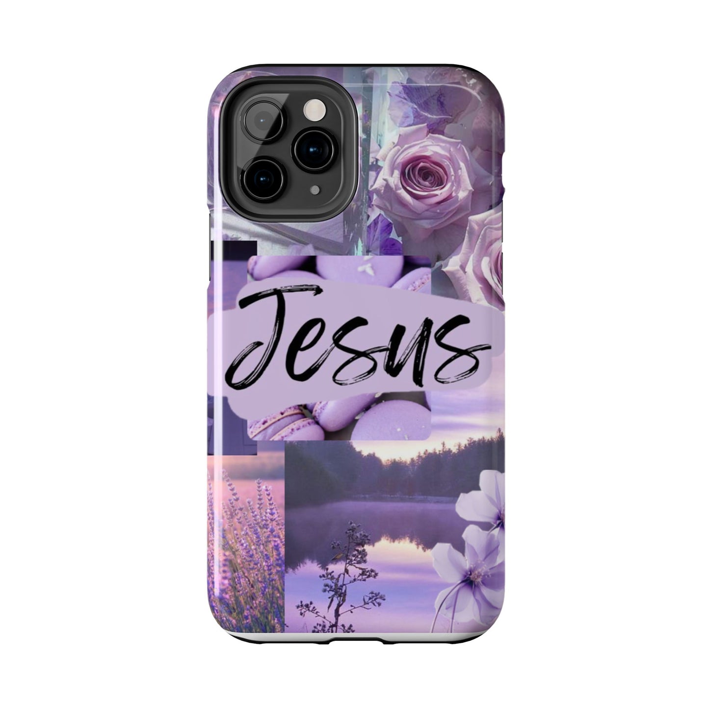 Jesus first phone case lavender floral faith design
