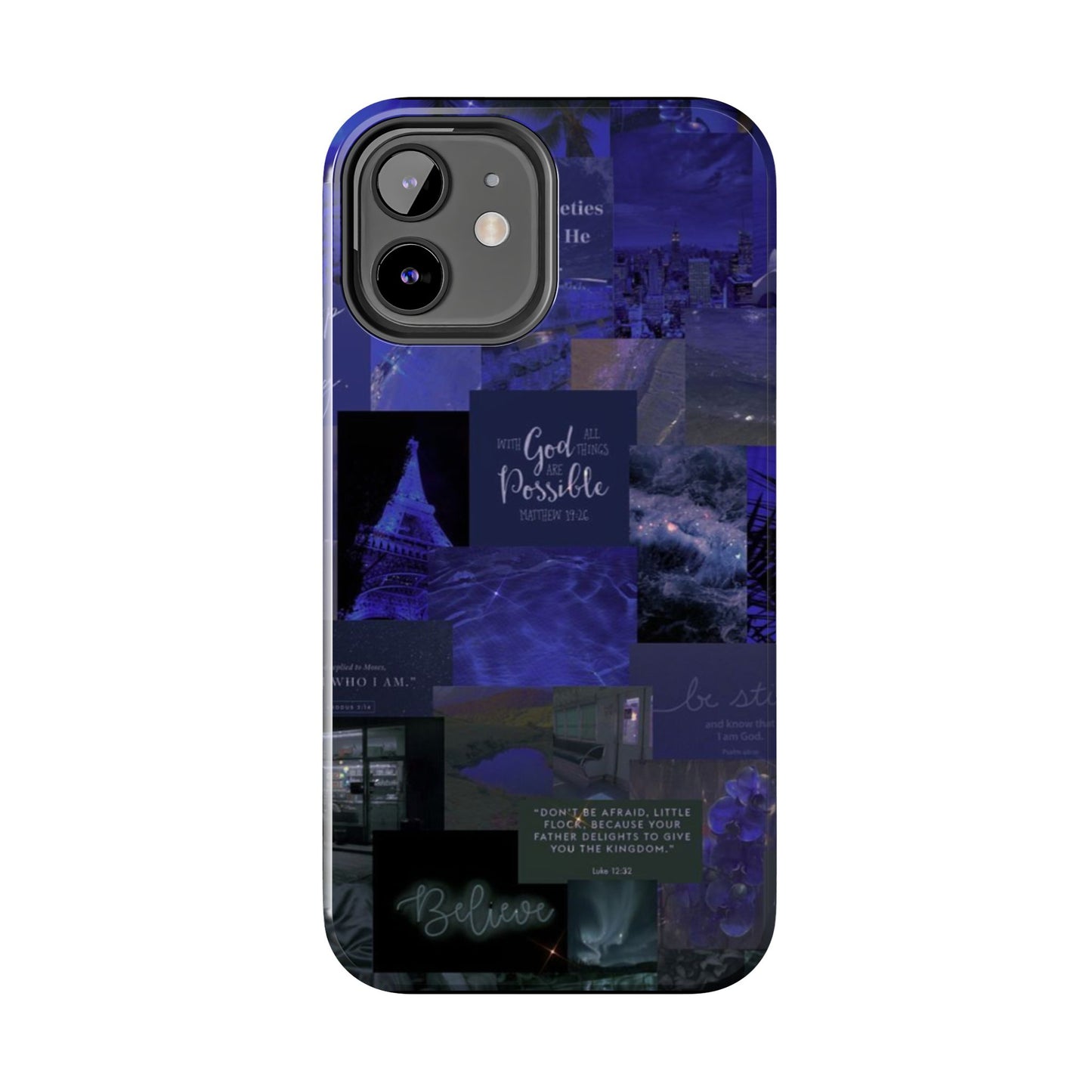Deep blue faith, phone case with God, all things are possible