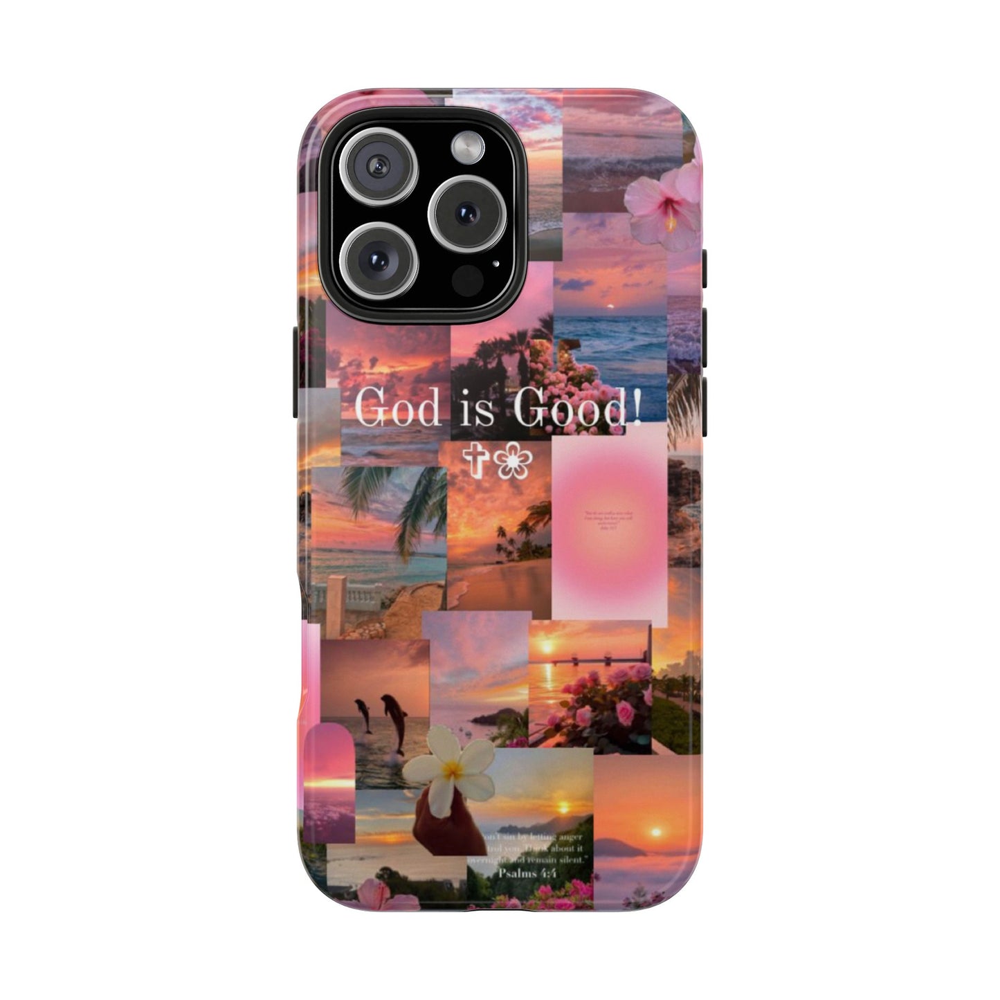 God is good phone case, peace, praise, and tropical faith