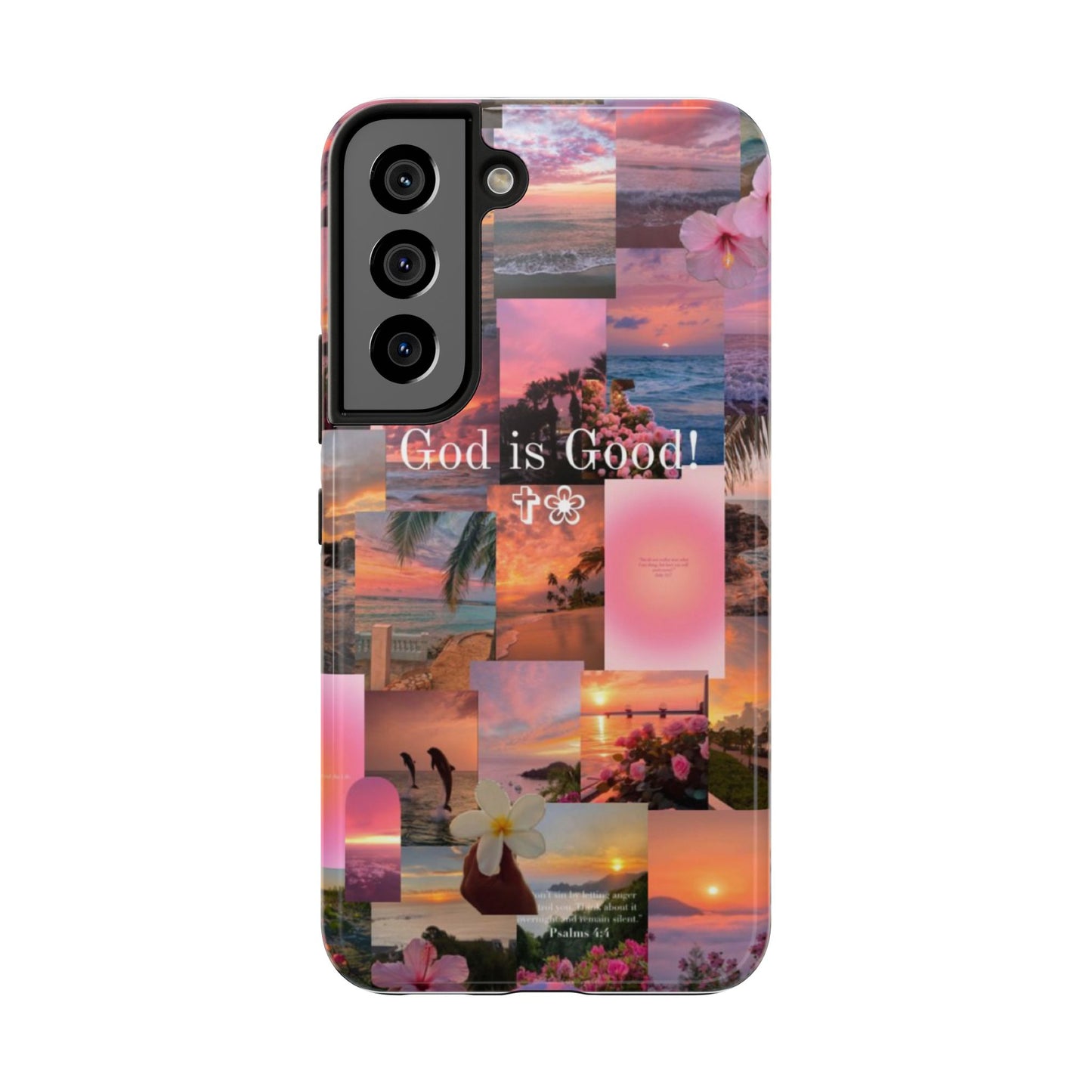 God is good phone case, peace, praise, and tropical faith