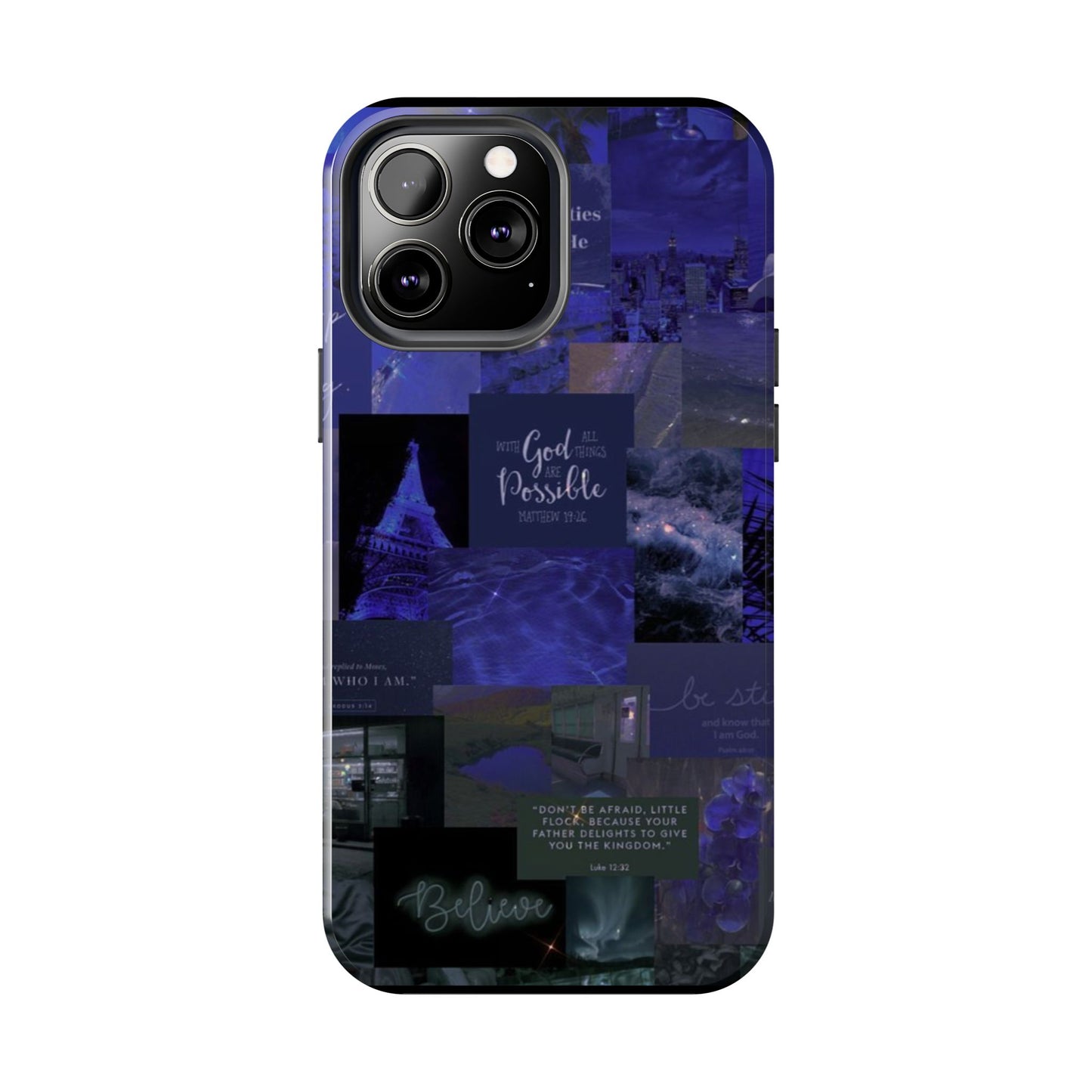 Deep blue faith, phone case with God, all things are possible