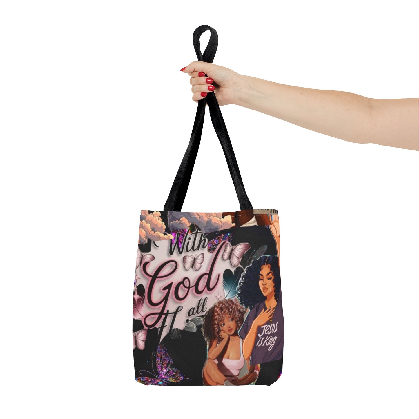 Inspirational Tote Bag - 'With God All Things Are Possible'