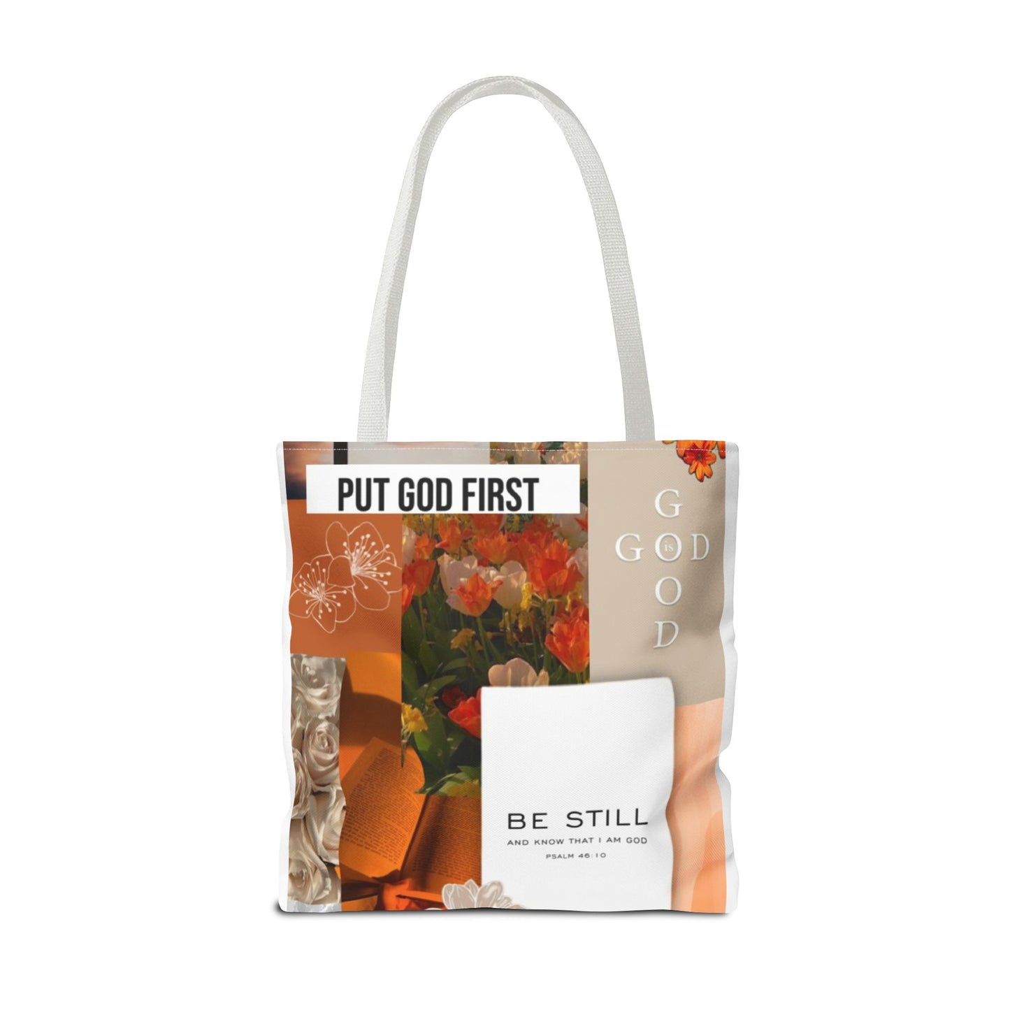 Spiritual Floral Tote Bag - "Put God First" Inspirational Design