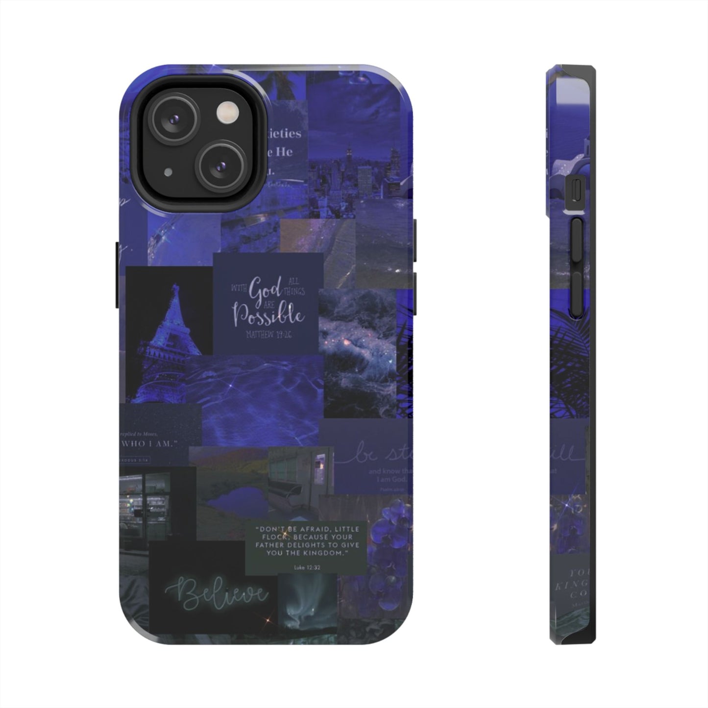 Deep blue faith, phone case with God, all things are possible