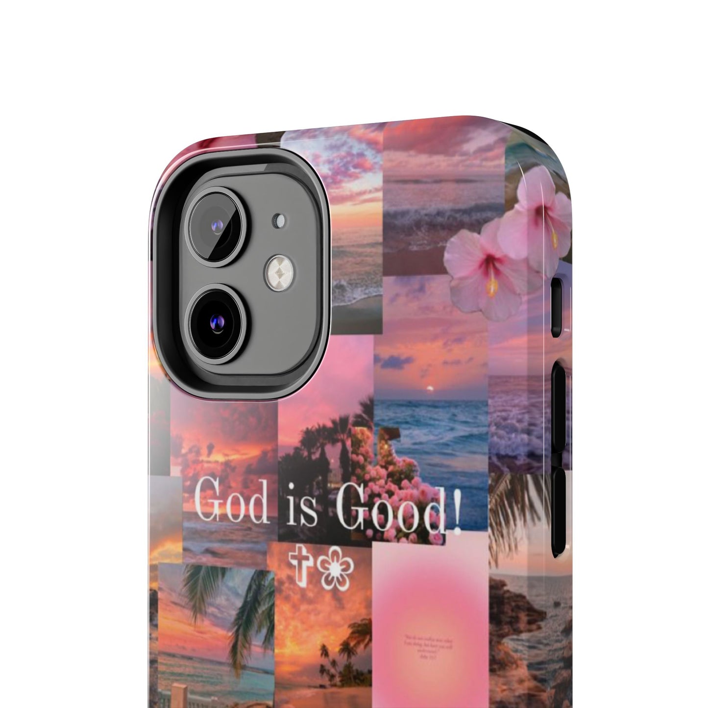God is good phone case, peace, praise, and tropical faith