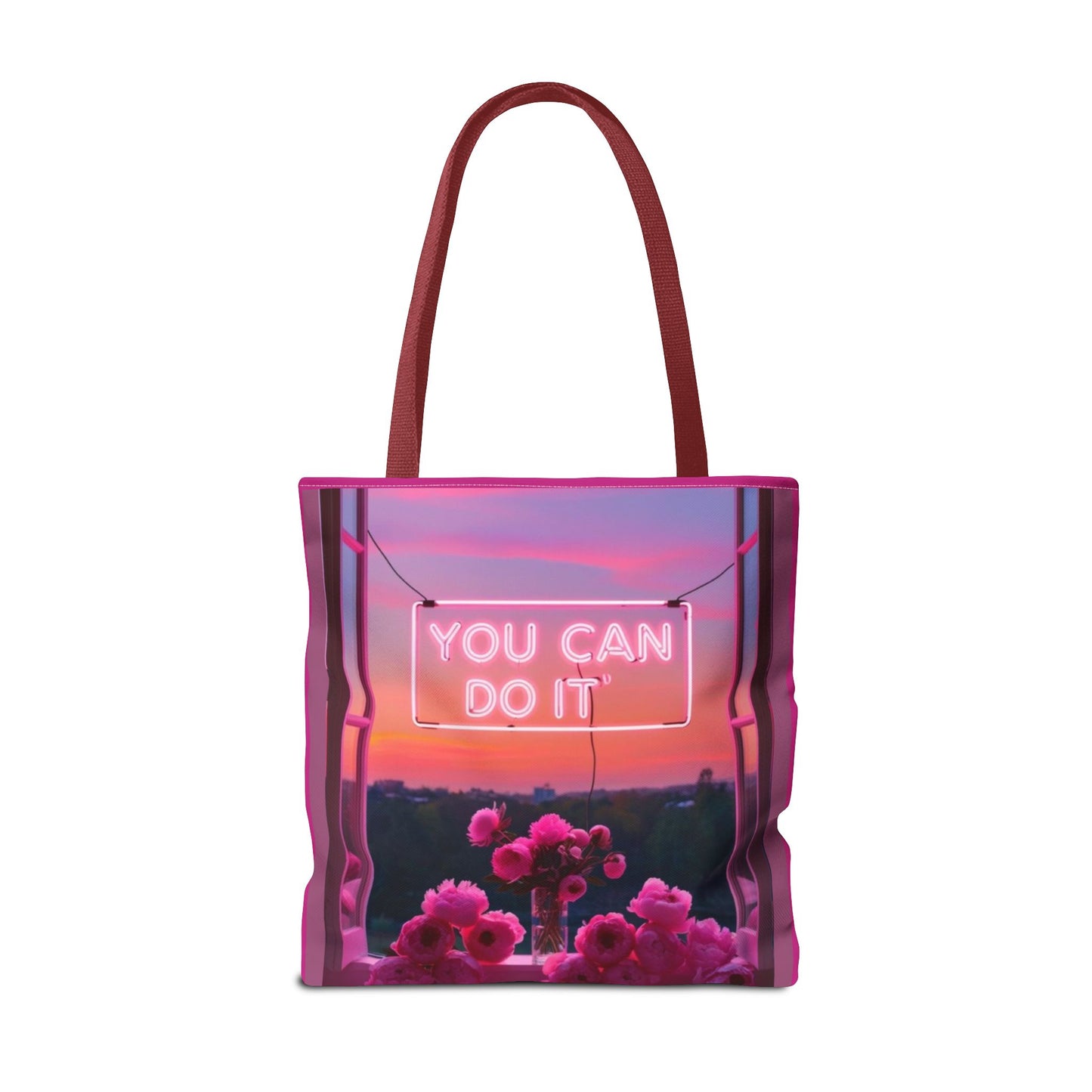 You can do it to faith, flowers, and  fierceness tote bag