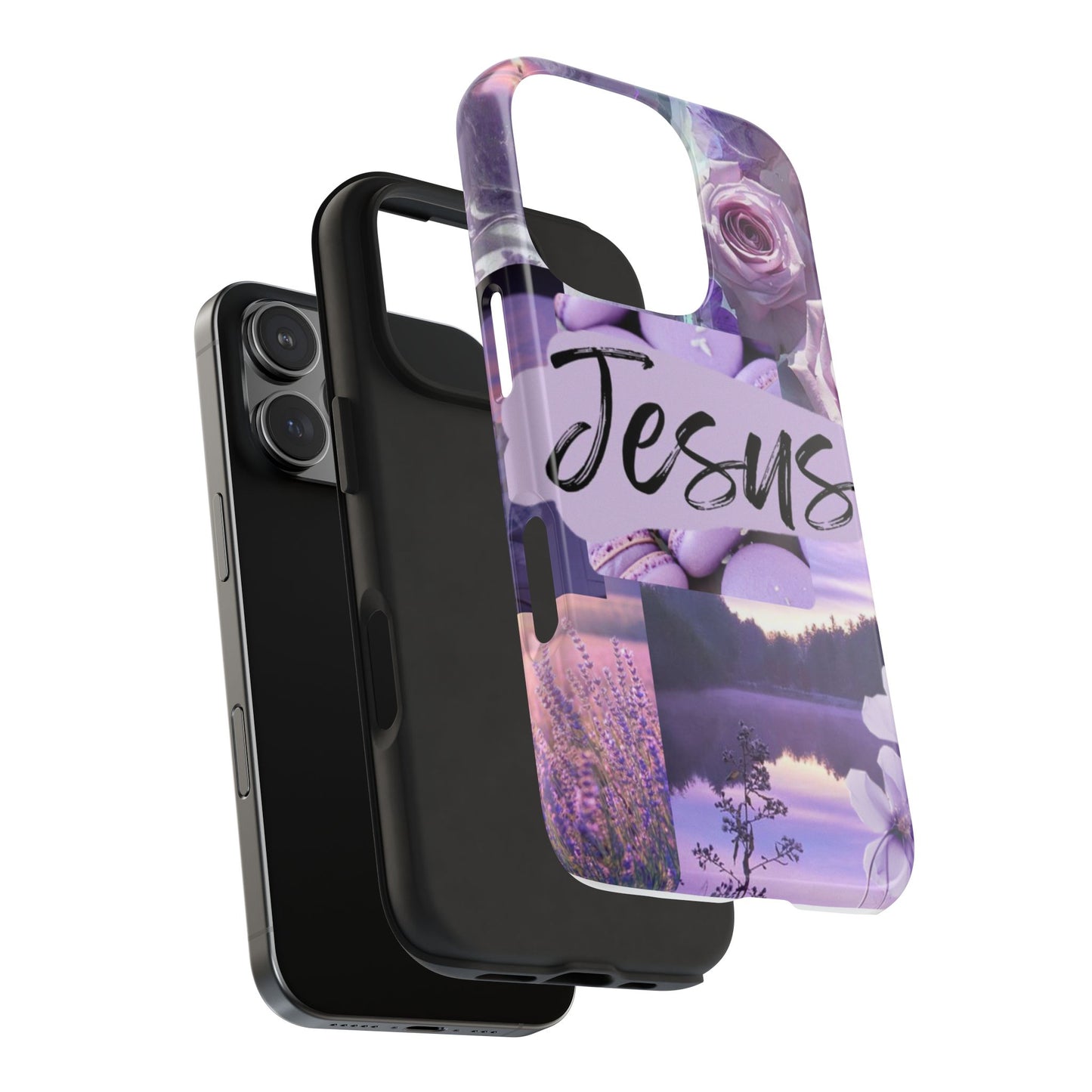 Jesus first phone case lavender floral faith design