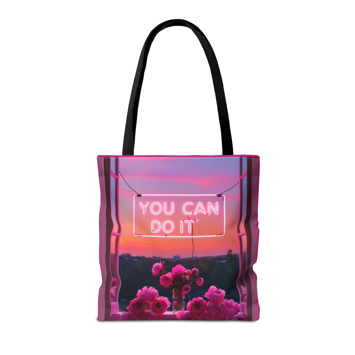 You can do it to faith, flowers, and  fierceness tote bag