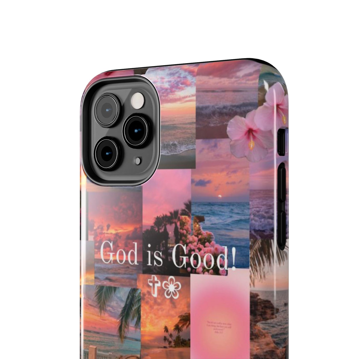 God is good phone case, peace, praise, and tropical faith