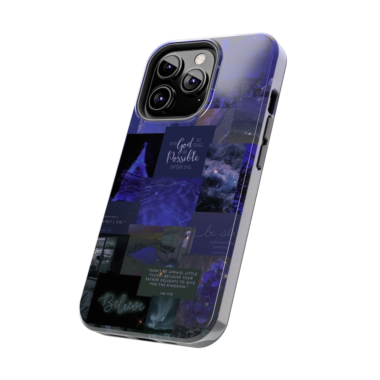 Deep blue faith, phone case with God, all things are possible
