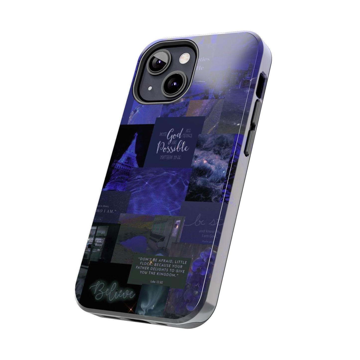 Deep blue faith, phone case with God, all things are possible
