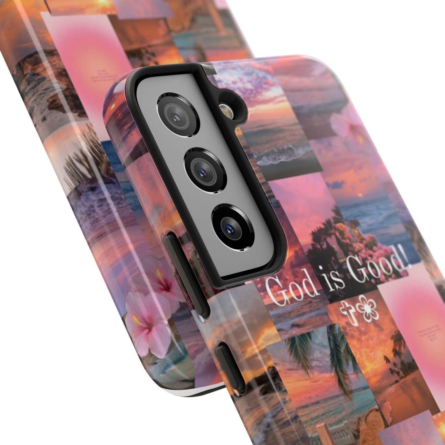 God is good phone case, peace, praise, and tropical faith