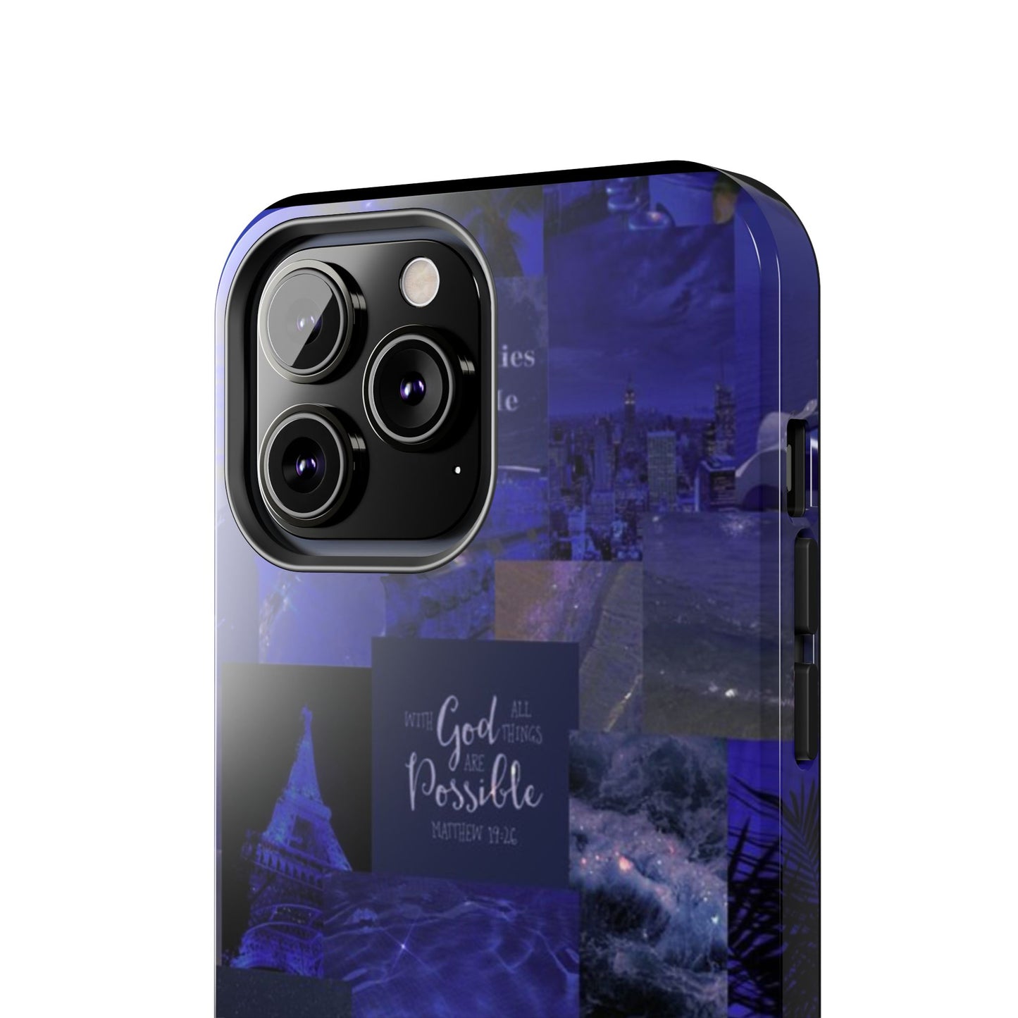 Deep blue faith, phone case with God, all things are possible