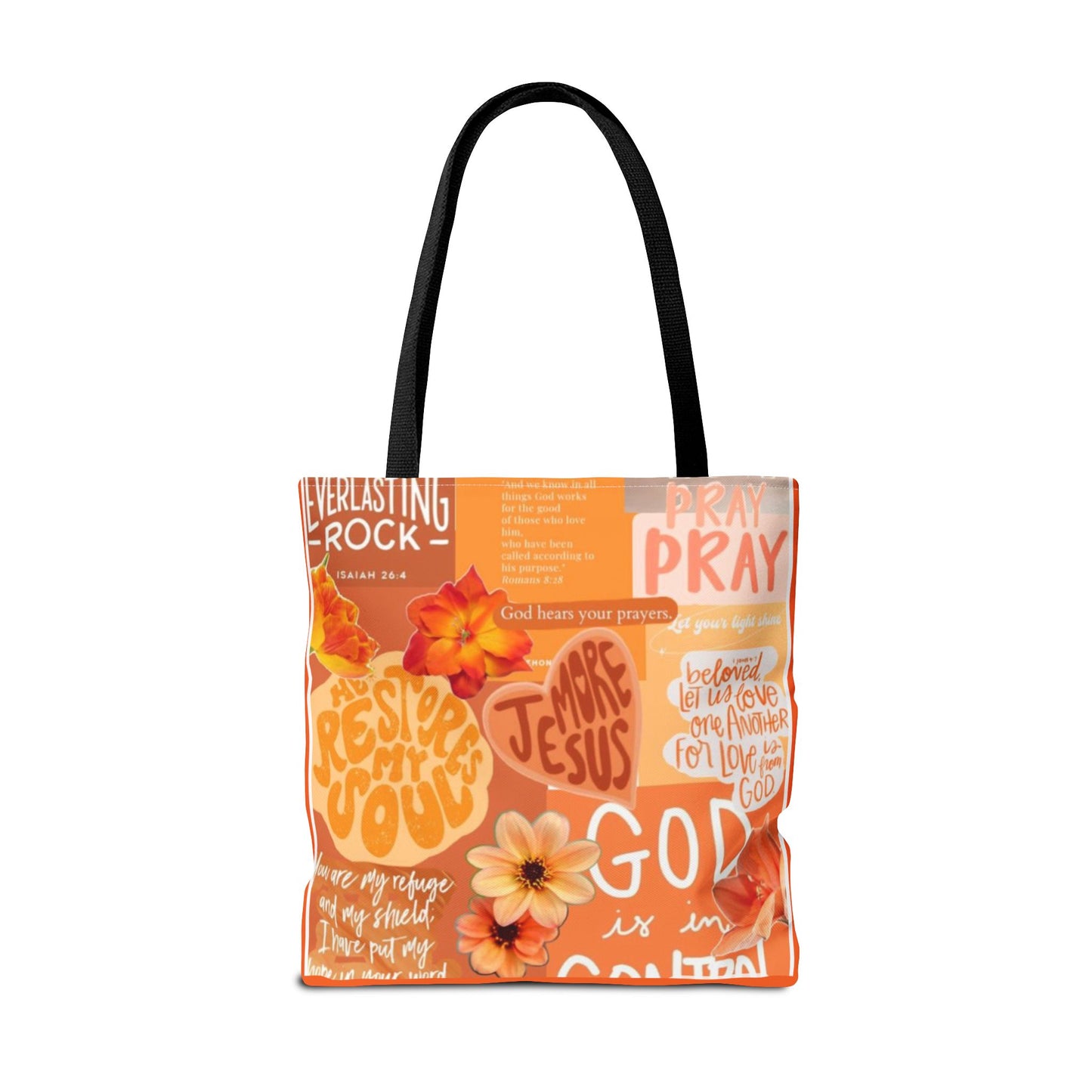 God is in control to bold faith, bright hope tote bag