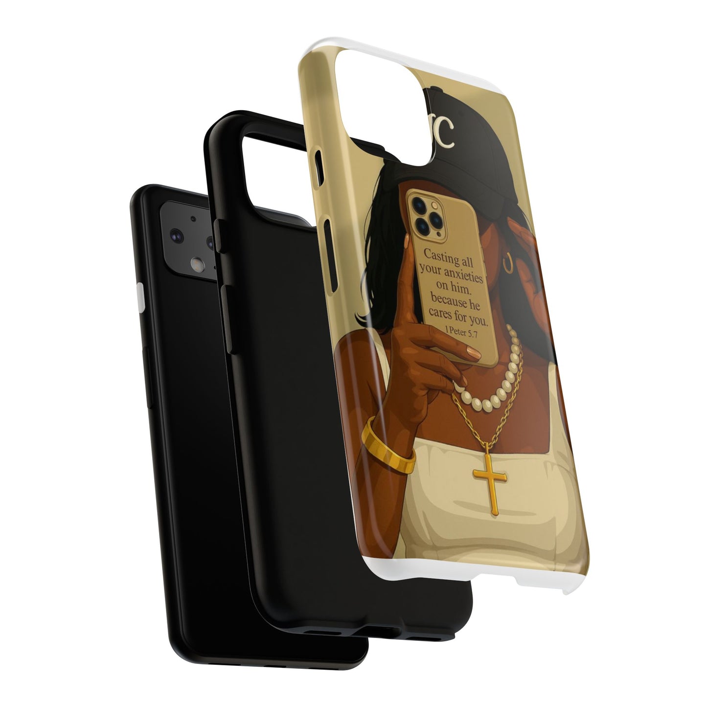 1 Peter 5:7 faith phone case cast your cares