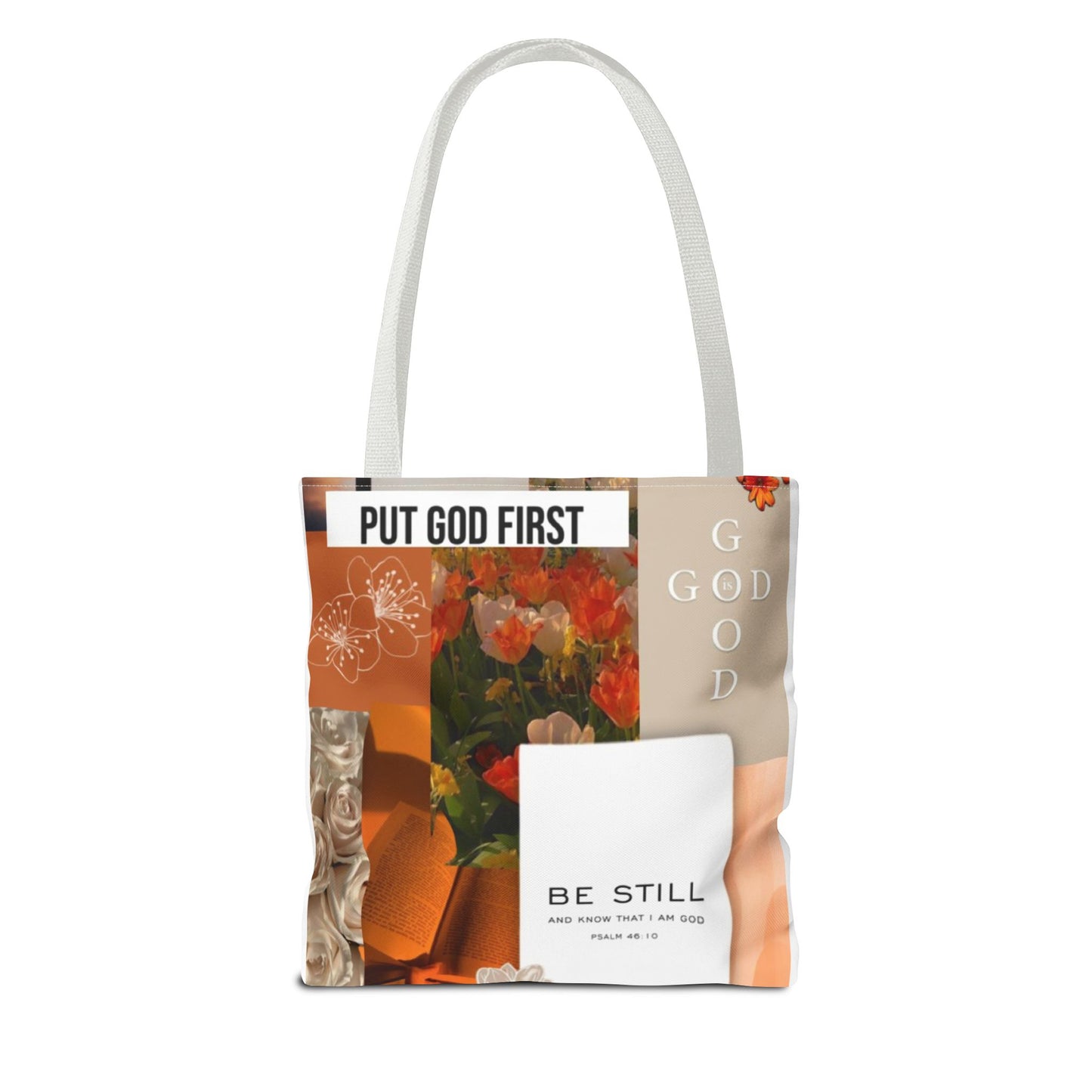 Spiritual Floral Tote Bag - "Put God First" Inspirational Design