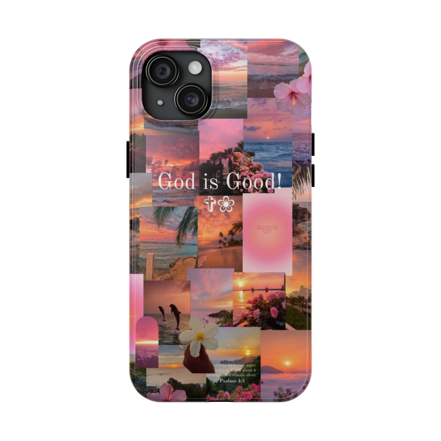 God is good phone case, peace, praise, and tropical faith
