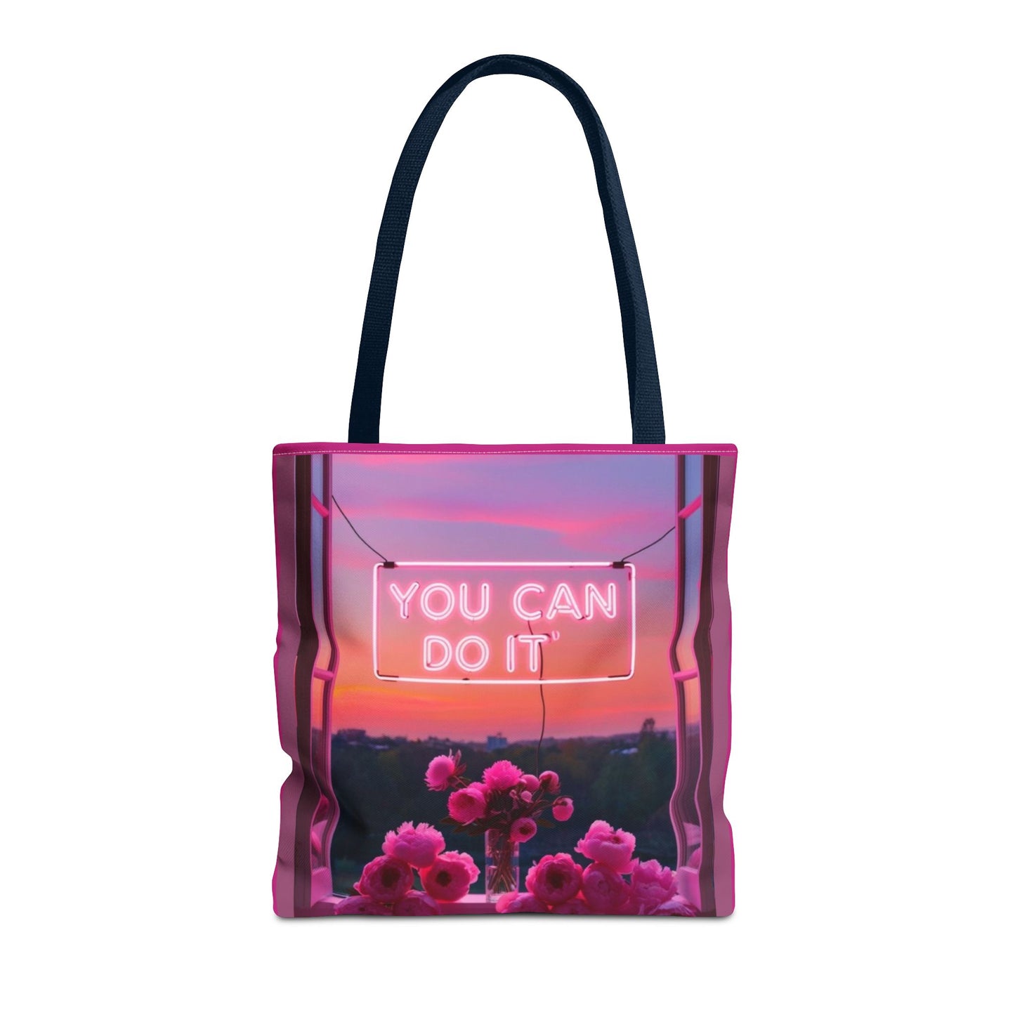 You can do it to faith, flowers, and  fierceness tote bag