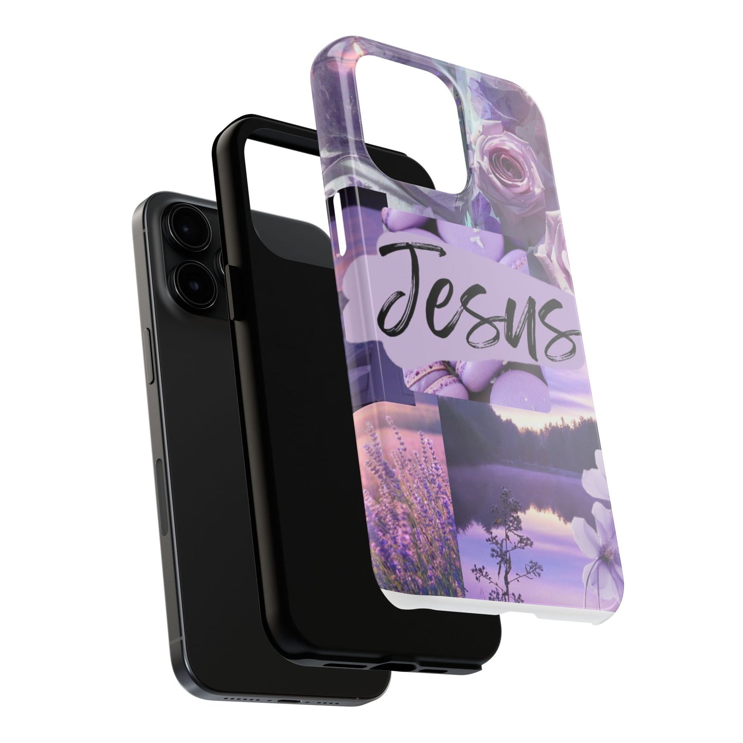 Jesus first phone case lavender floral faith design