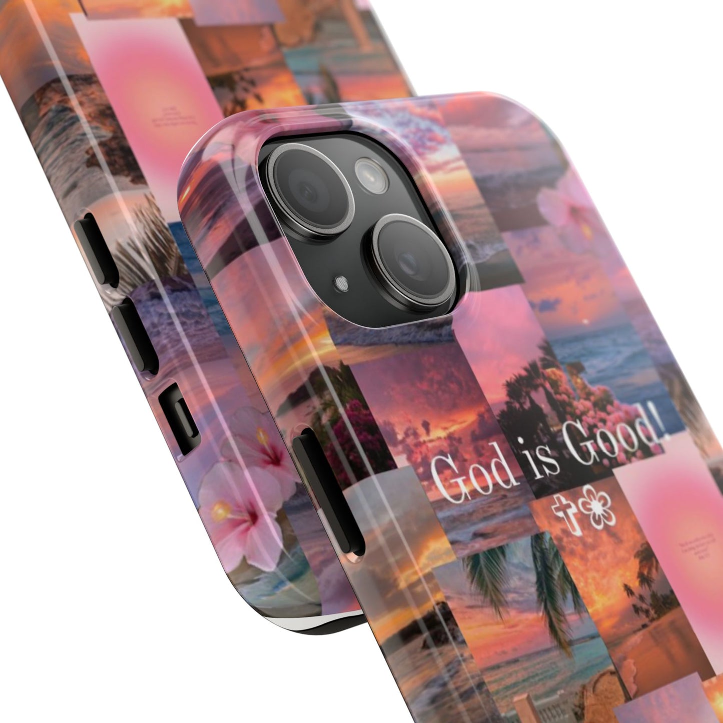 God is good phone case, peace, praise, and tropical faith