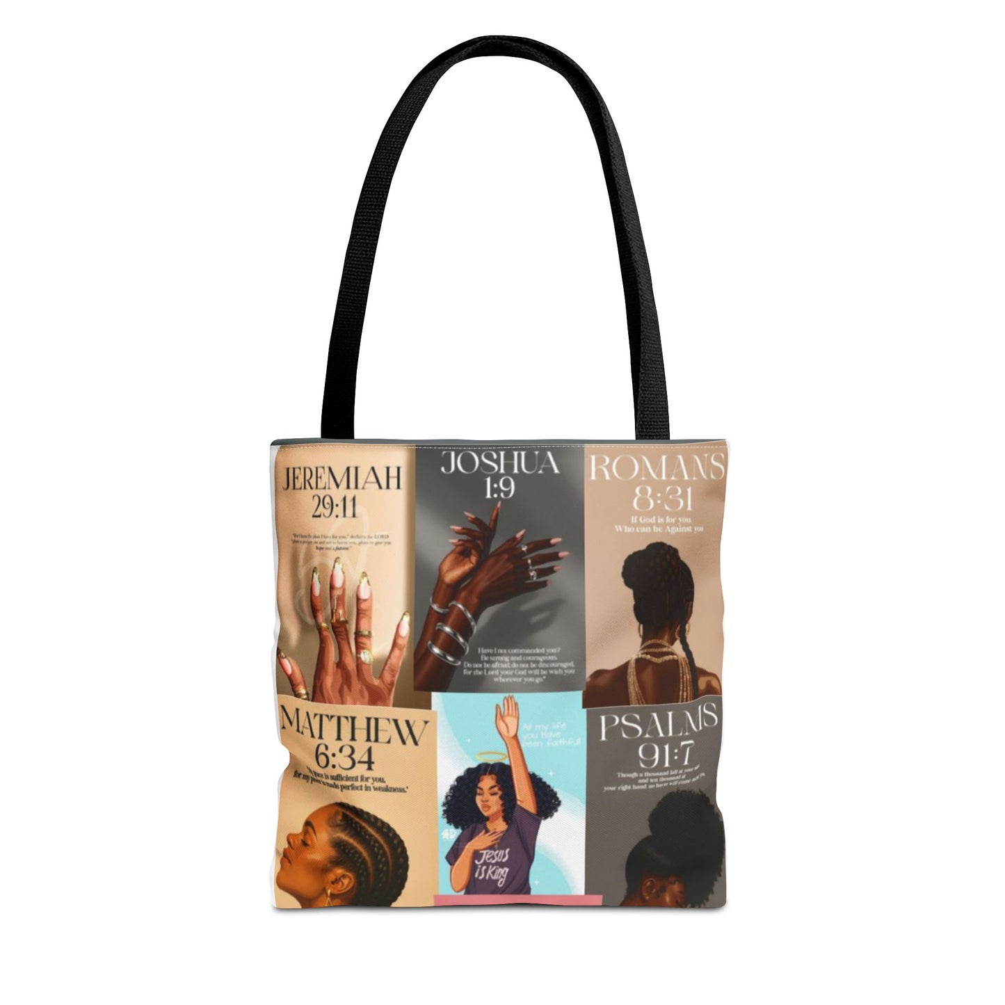 Inspirational Tote Bag - Faith-Inspired Design with Scripture Quotes