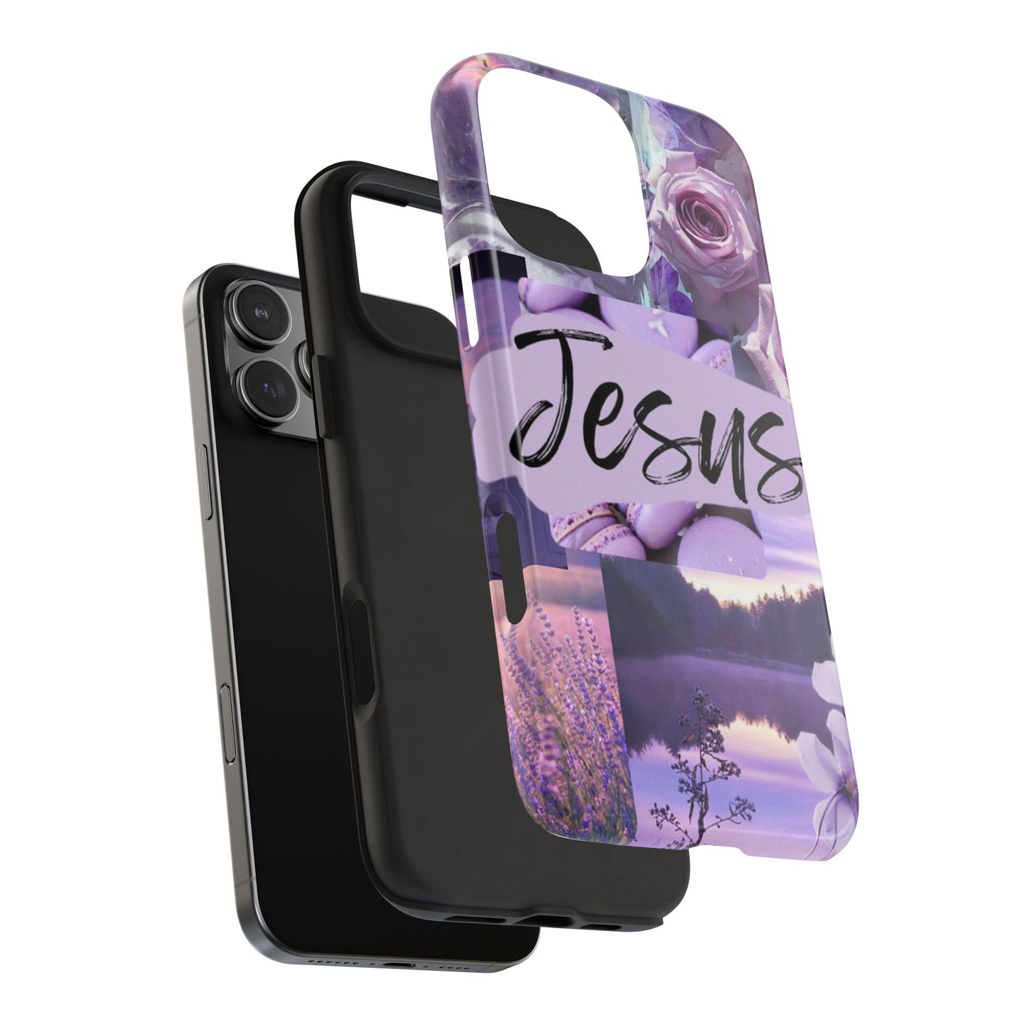 Jesus first phone case lavender floral faith design