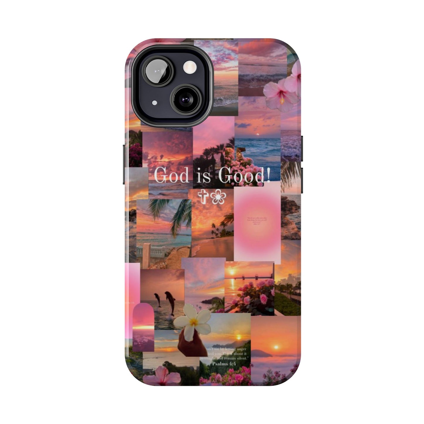 God is good phone case, peace, praise, and tropical faith