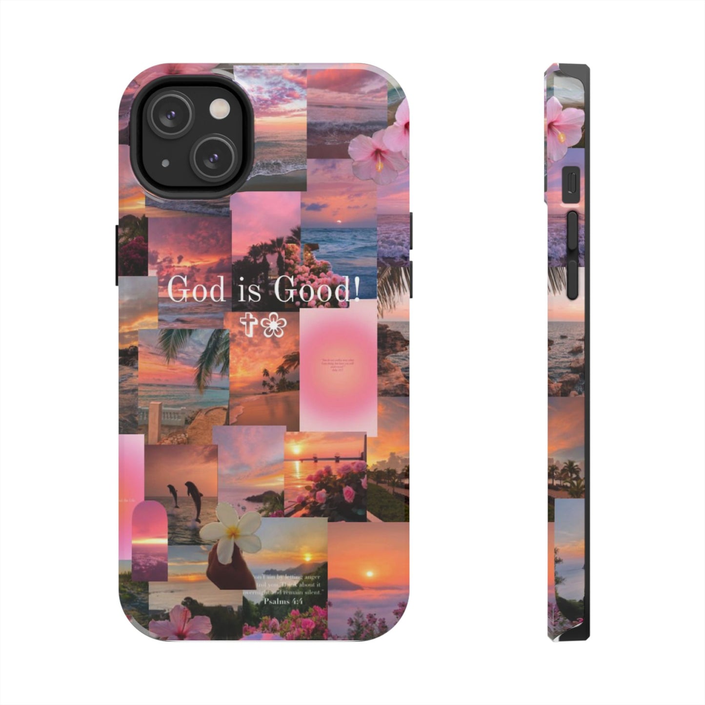 God is good phone case, peace, praise, and tropical faith