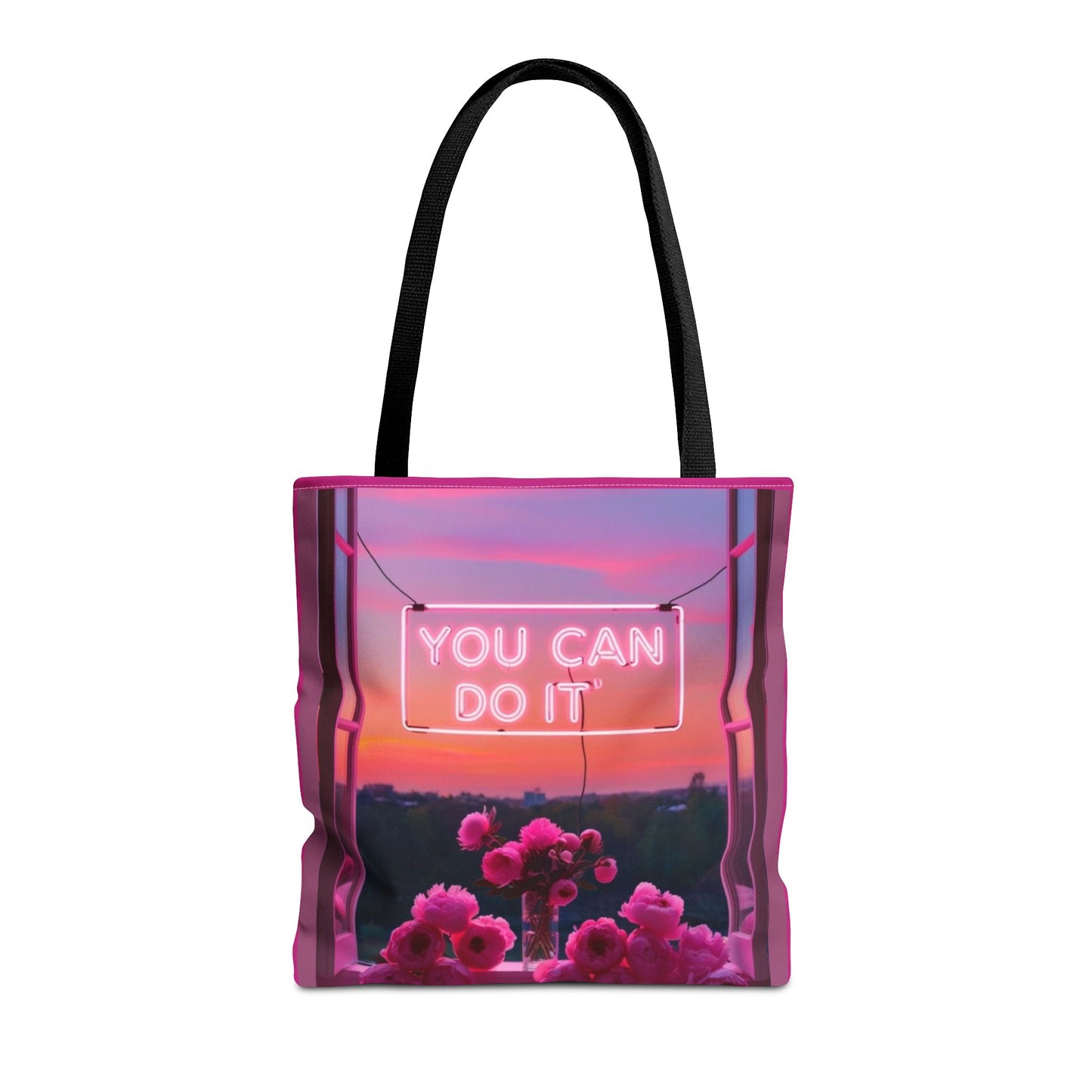 You can do it to faith, flowers, and  fierceness tote bag