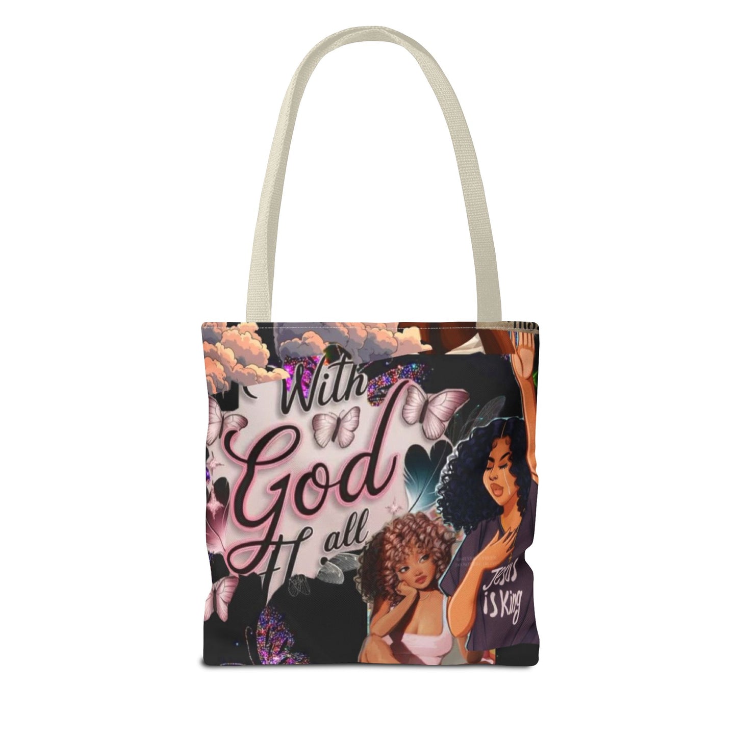 Inspirational Tote Bag - 'With God All Things Are Possible'