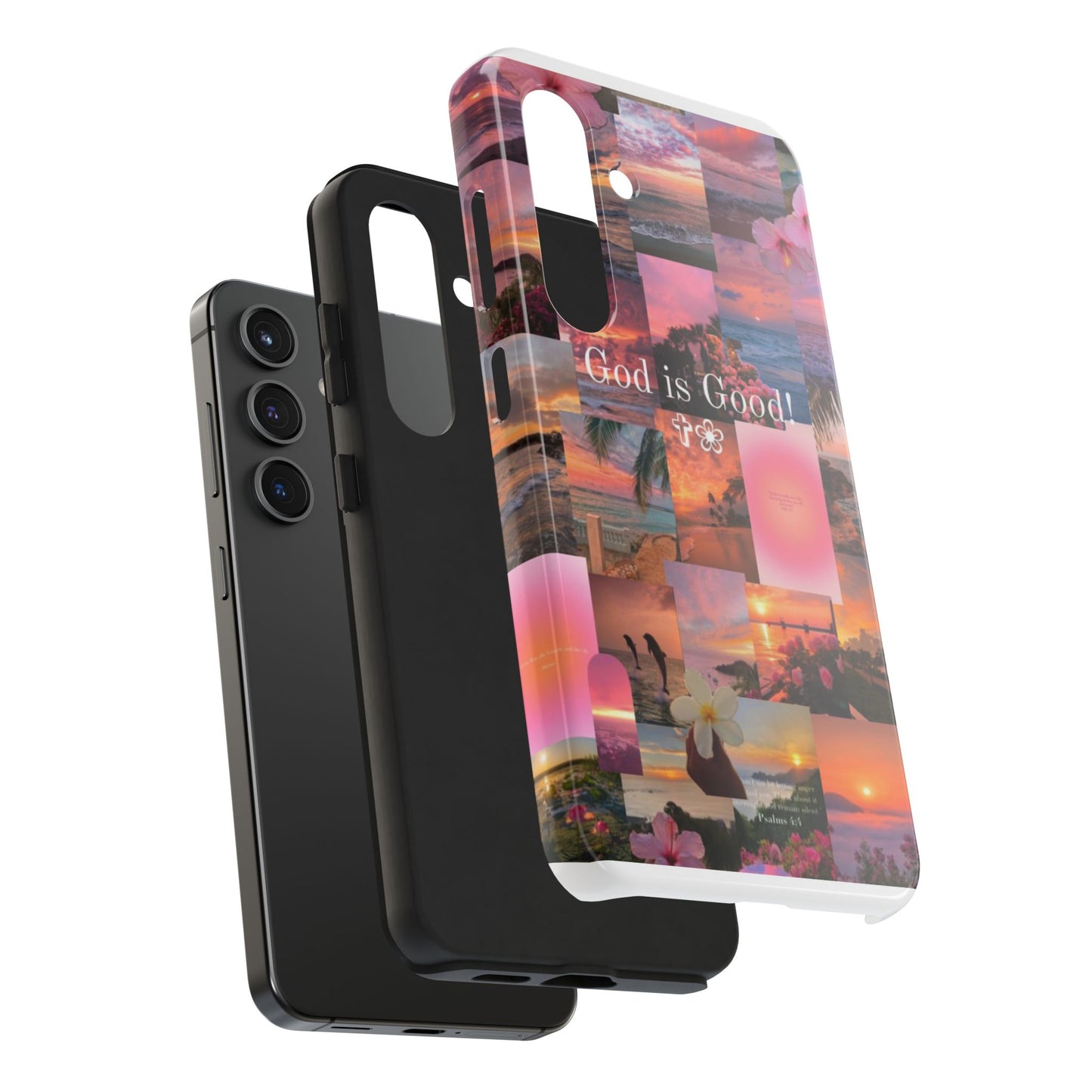 God is good phone case, peace, praise, and tropical faith