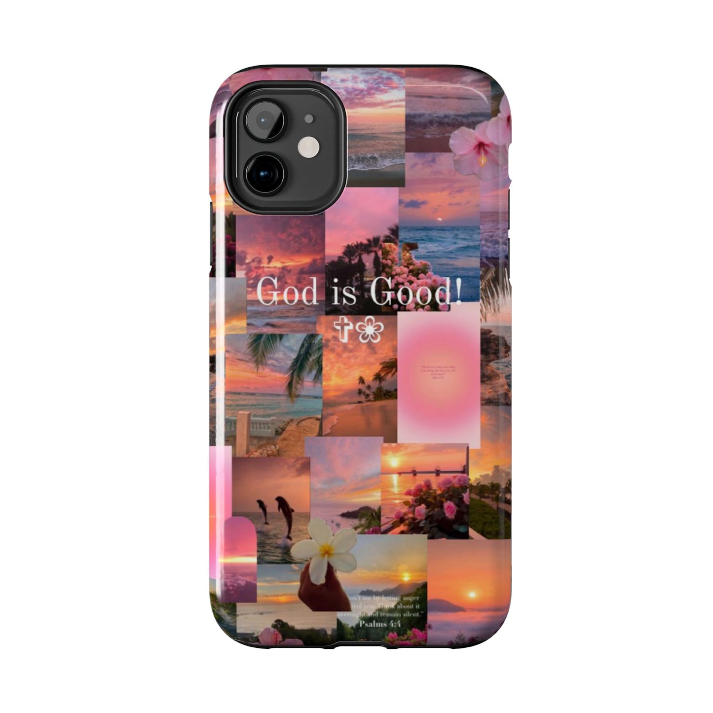 God is good phone case, peace, praise, and tropical faith