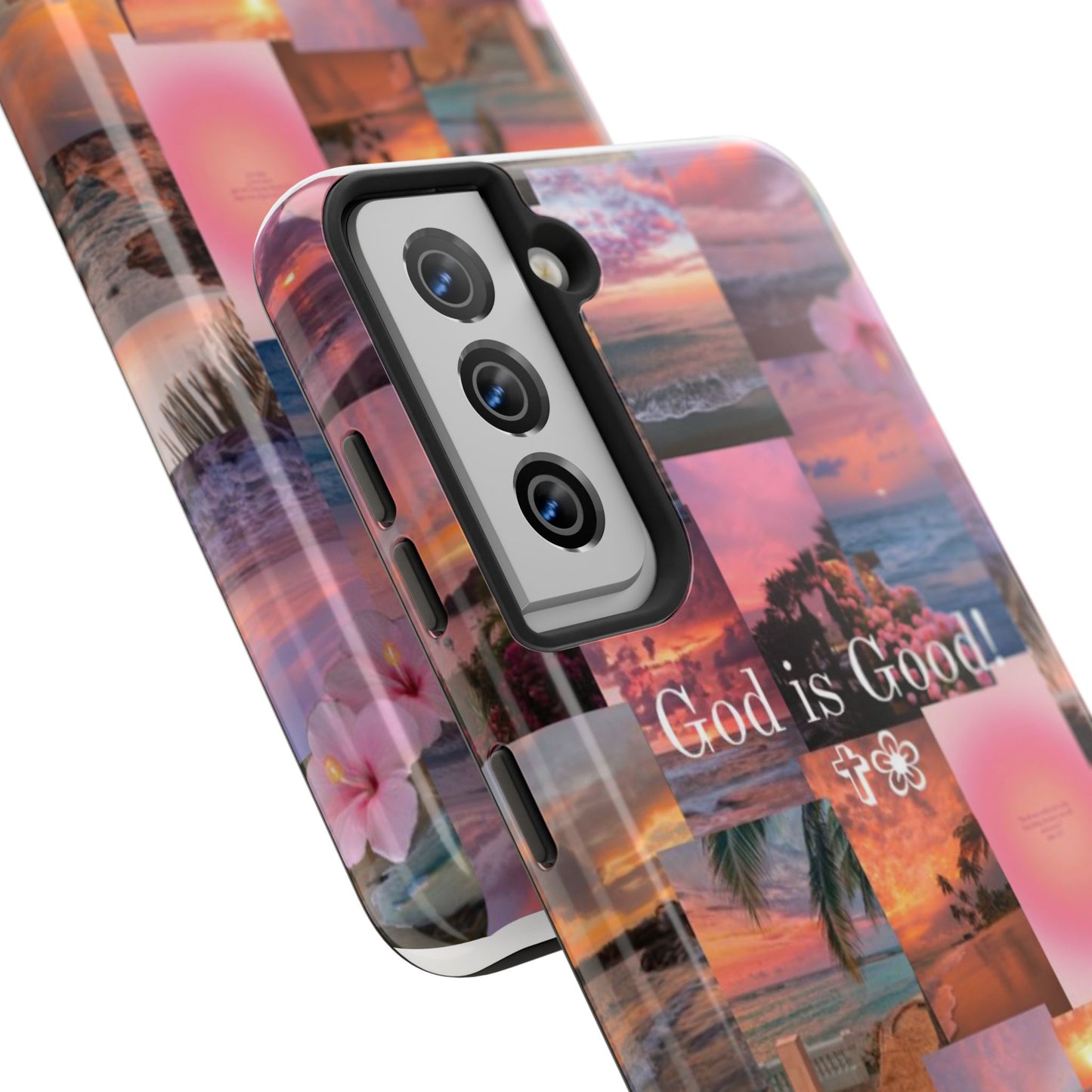 God is good phone case, peace, praise, and tropical faith