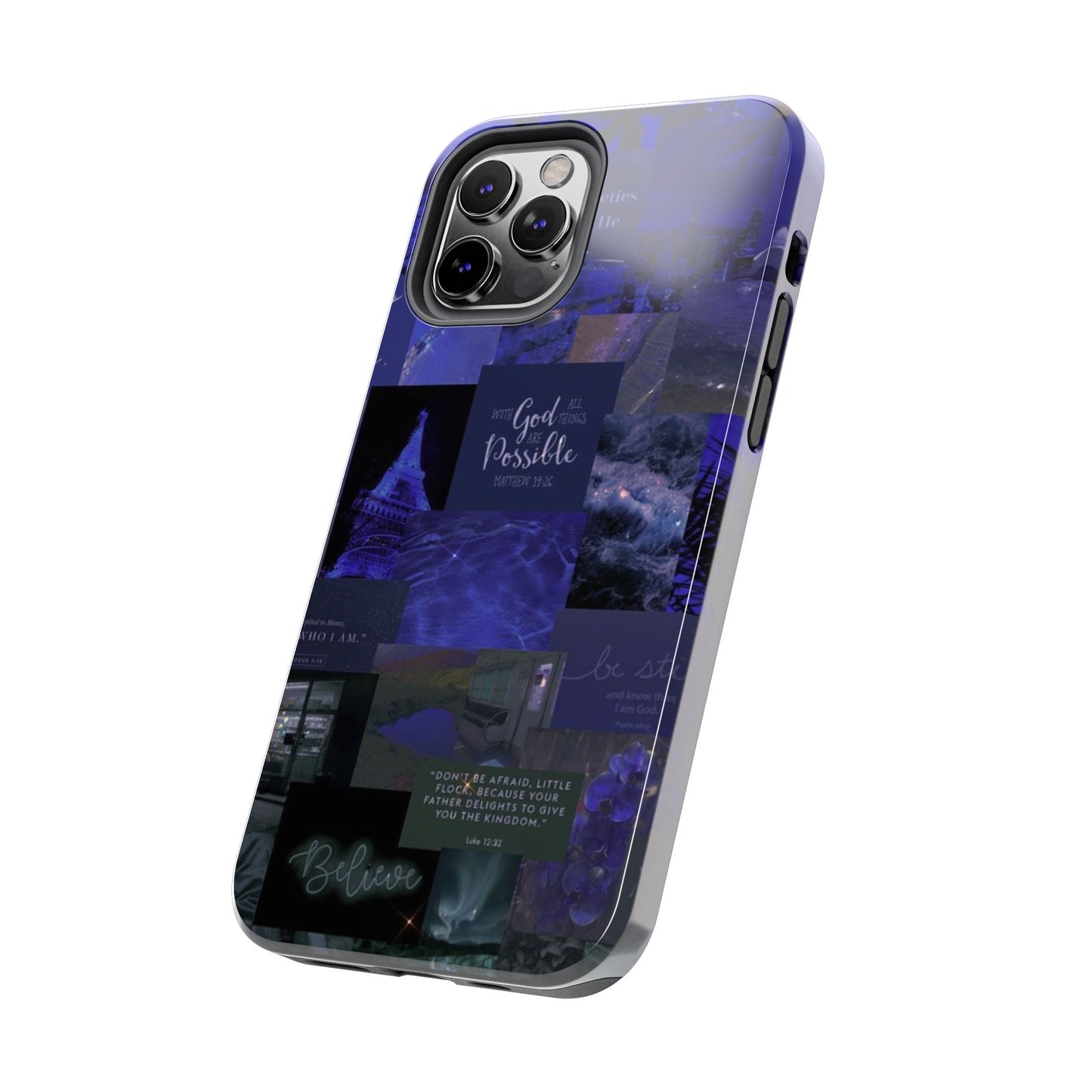 Deep blue faith, phone case with God, all things are possible