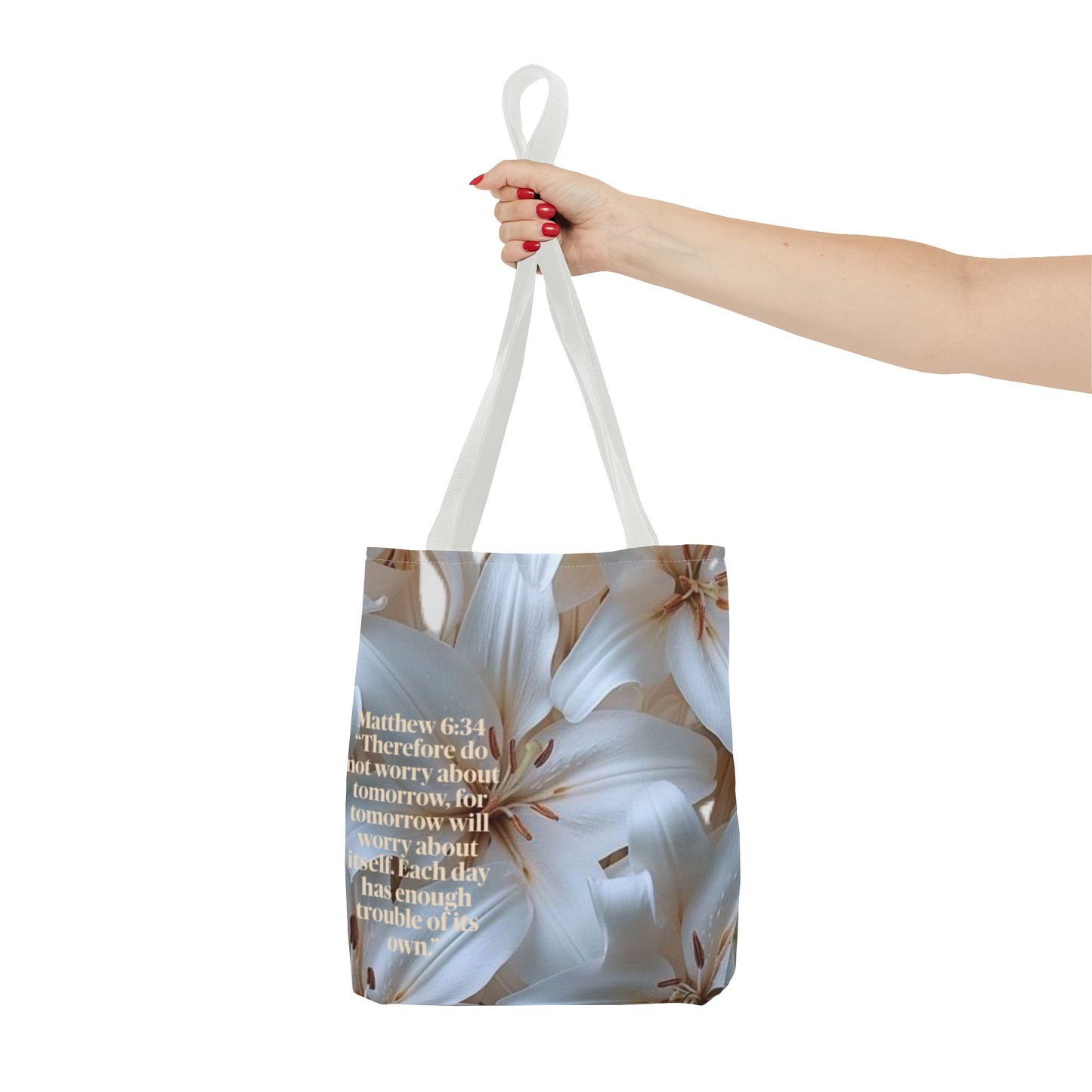 Don’t worry floral Tote Bag (Matthew 6:34)