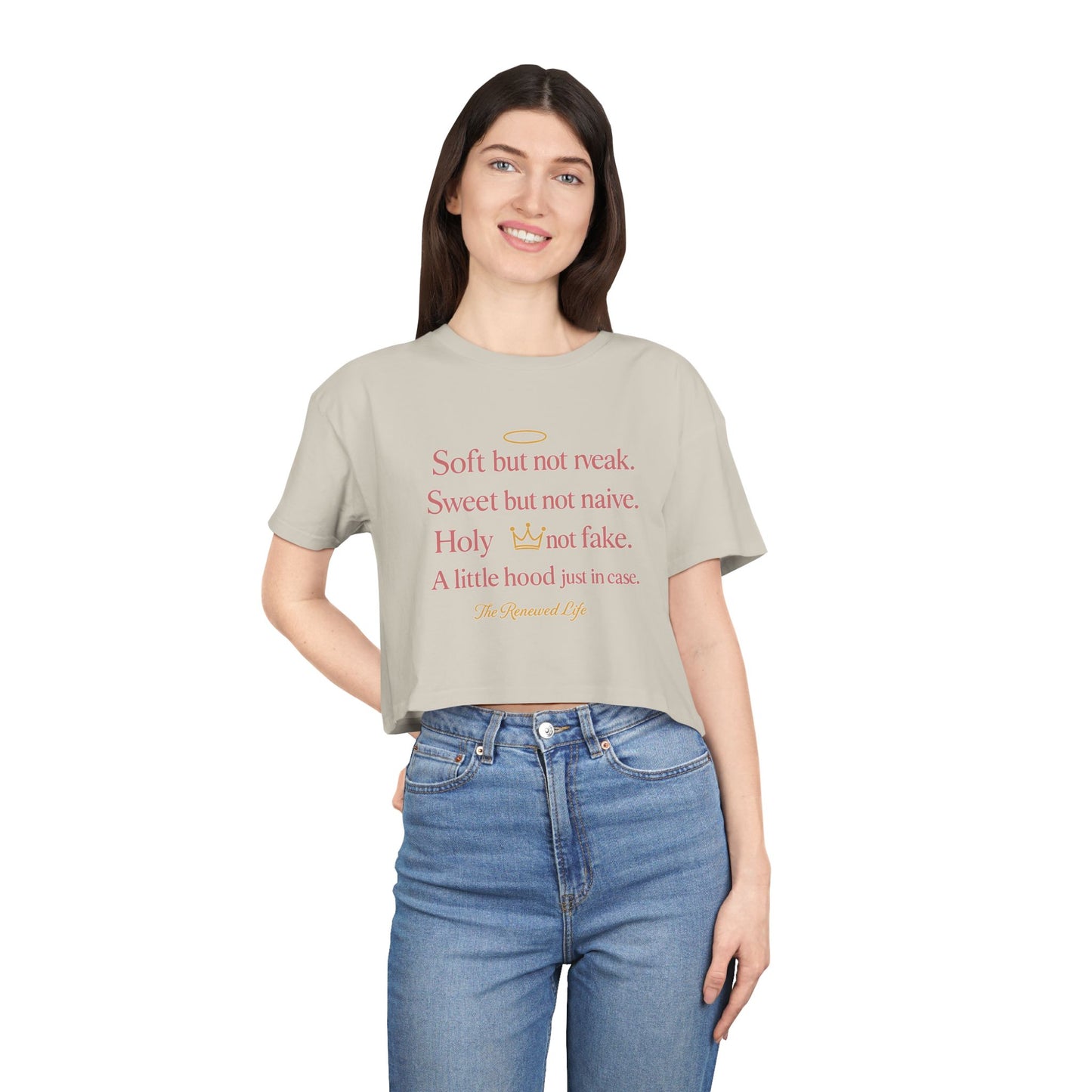 Soft but not weak Women's Inspirational Crop Tee,