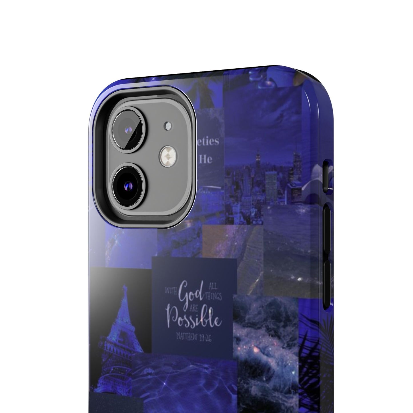 Deep blue faith, phone case with God, all things are possible