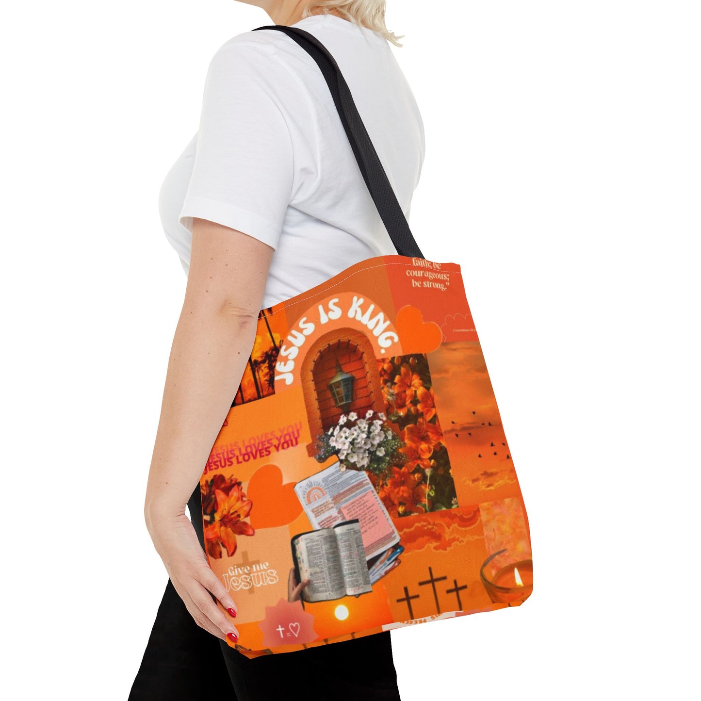 Jesus Is King Tote Bag - AOP Floral Design