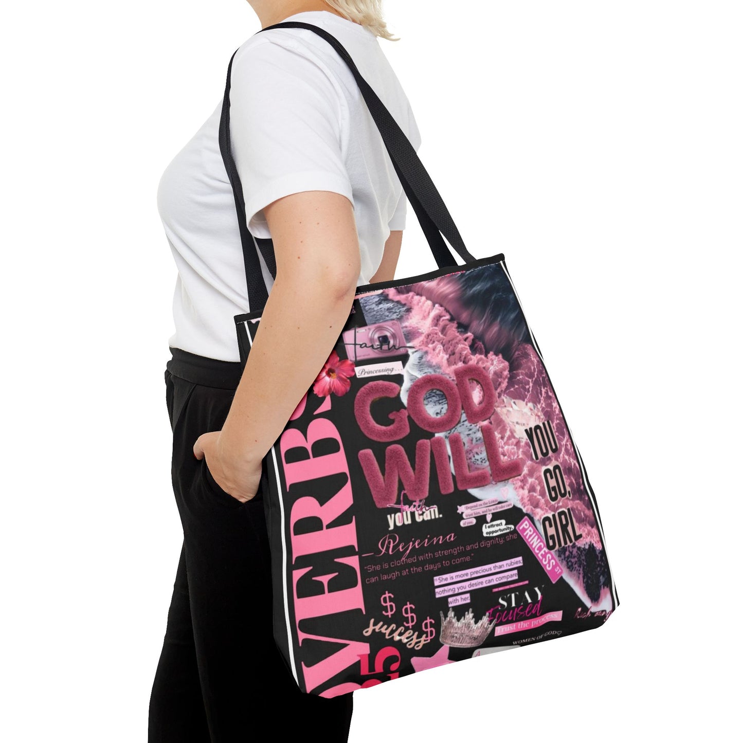 Bold Statement Tote Bag - "God Will You Go Girl" Design