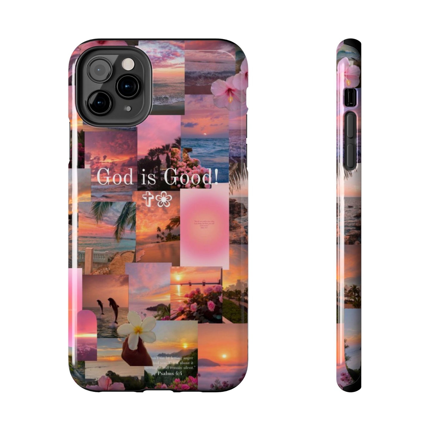God is good phone case, peace, praise, and tropical faith