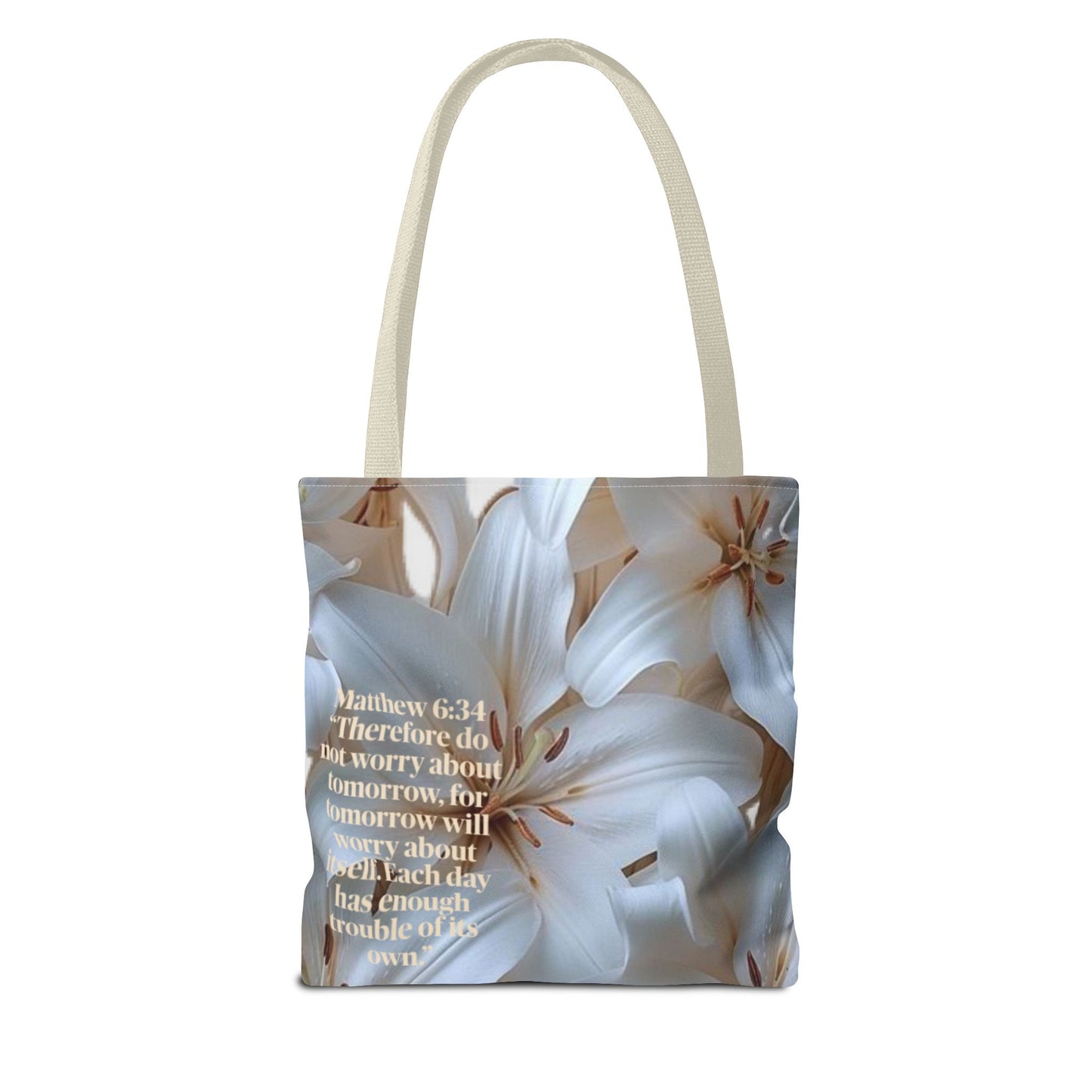 Don’t worry floral Tote Bag (Matthew 6:34)
