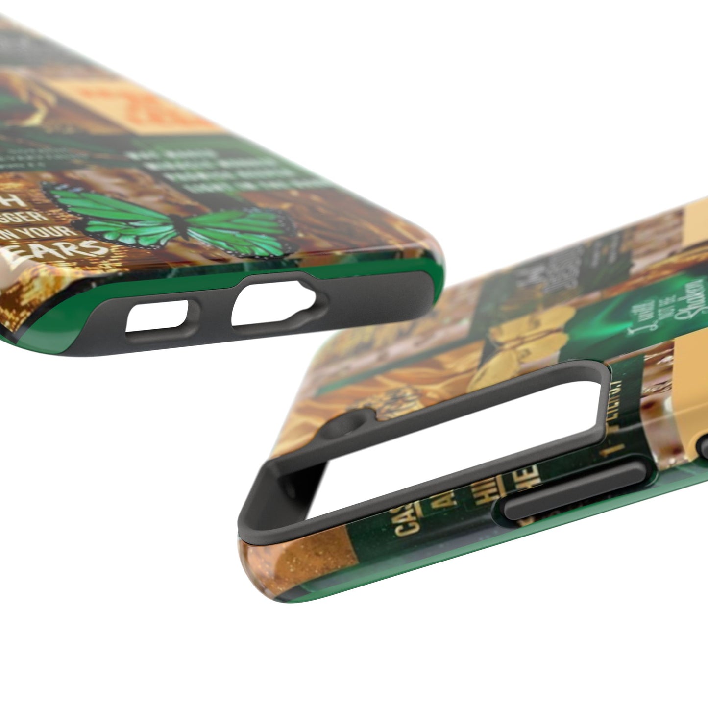 Trust in the lord Phone Case green and gold scripture collage