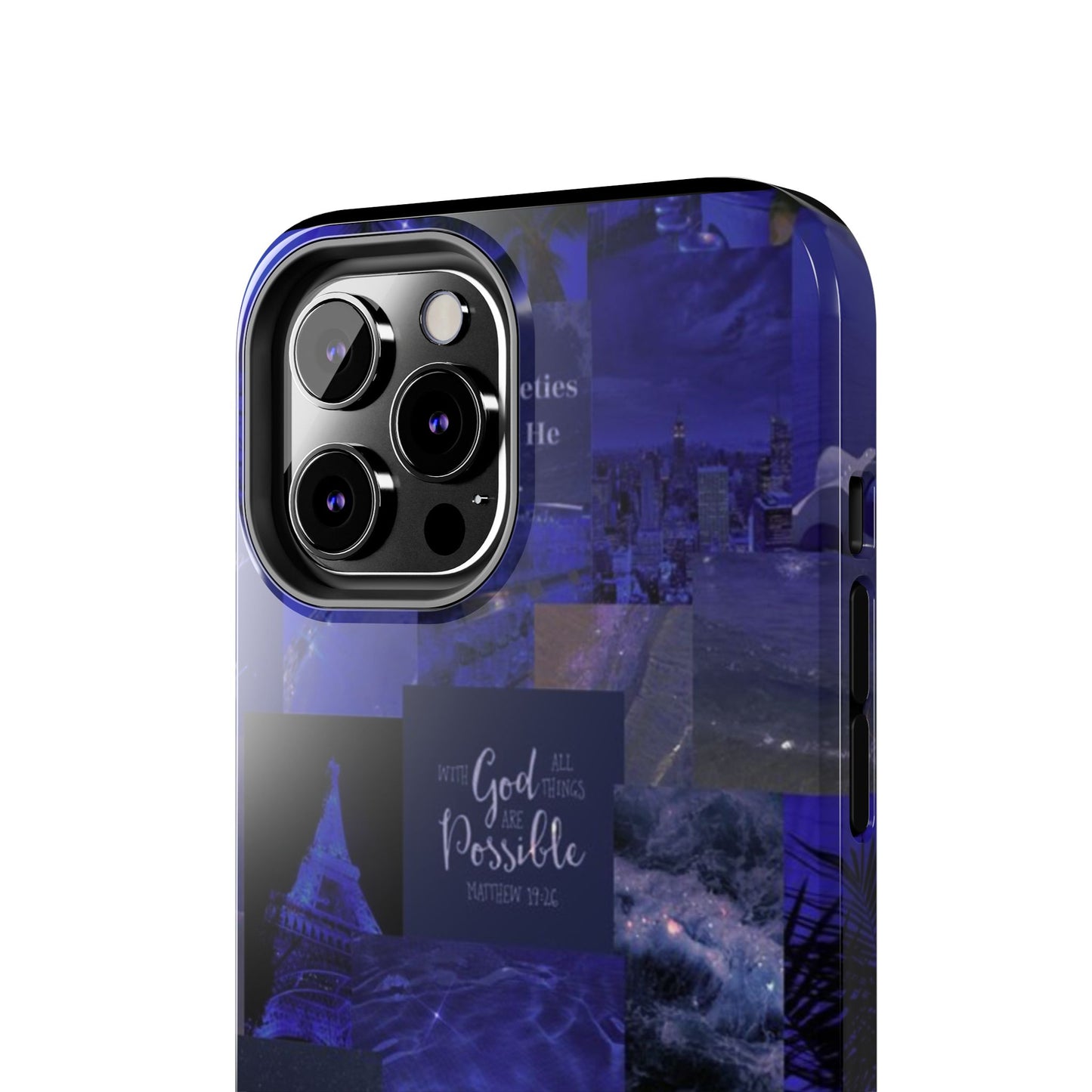 Deep blue faith, phone case with God, all things are possible