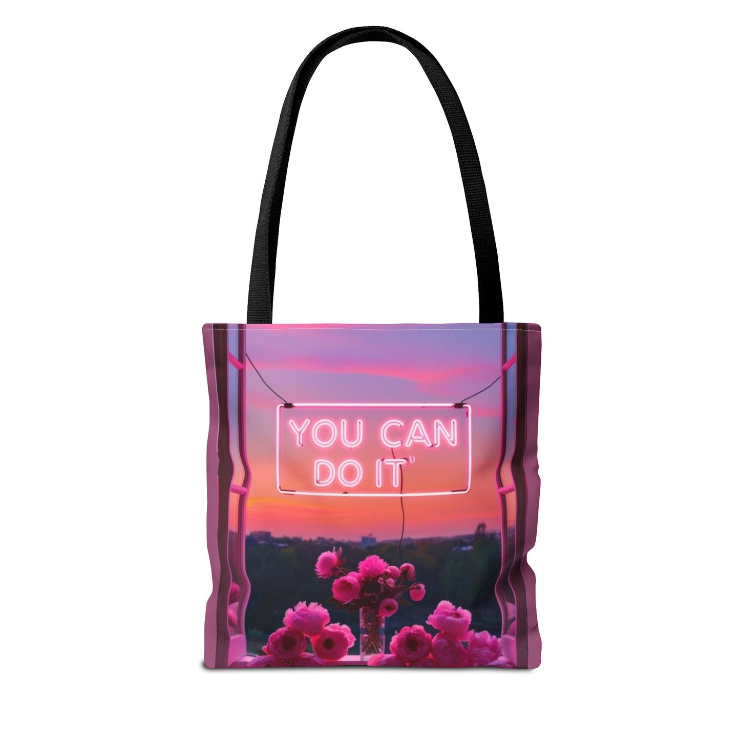 You can do it to faith, flowers, and  fierceness tote bag