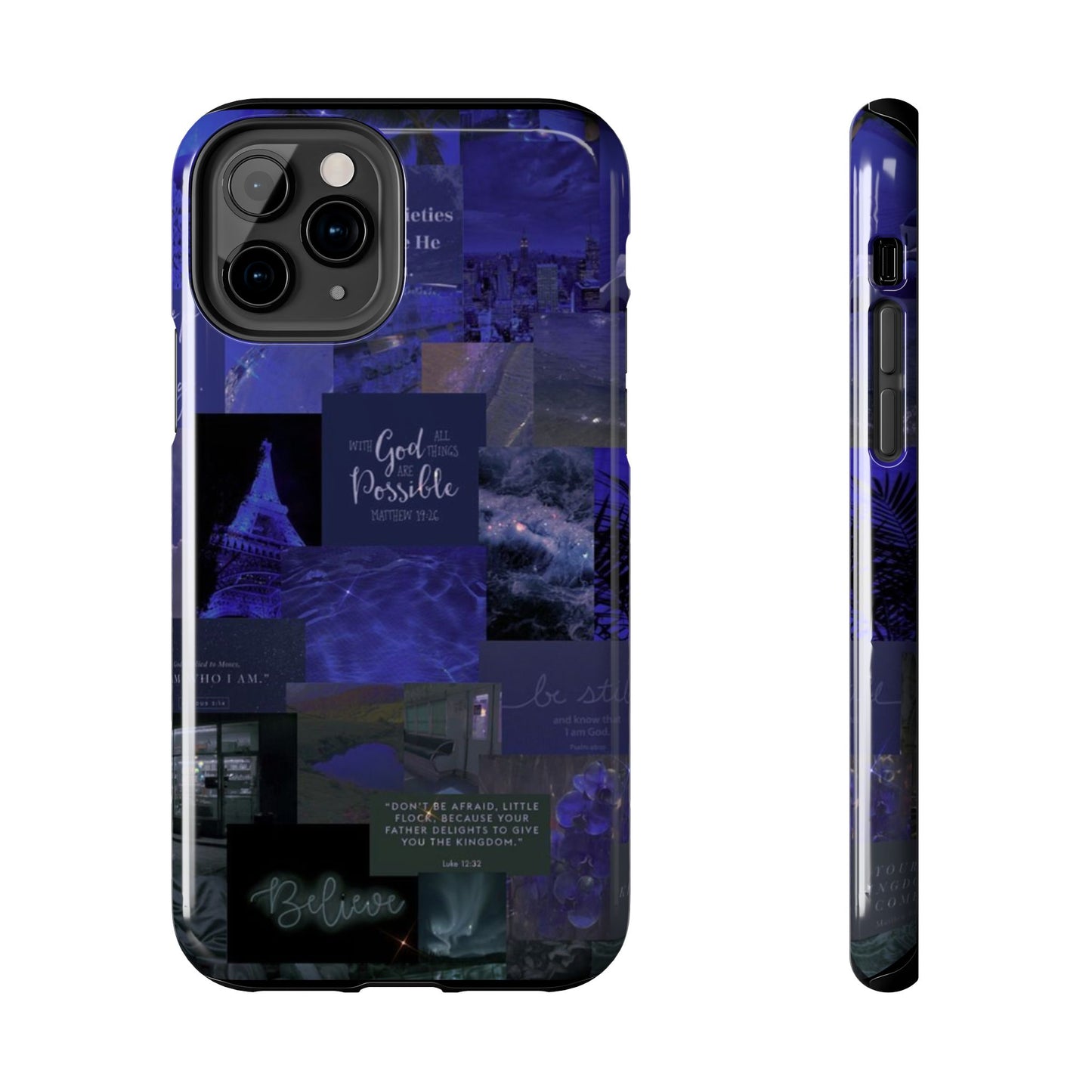 Deep blue faith, phone case with God, all things are possible