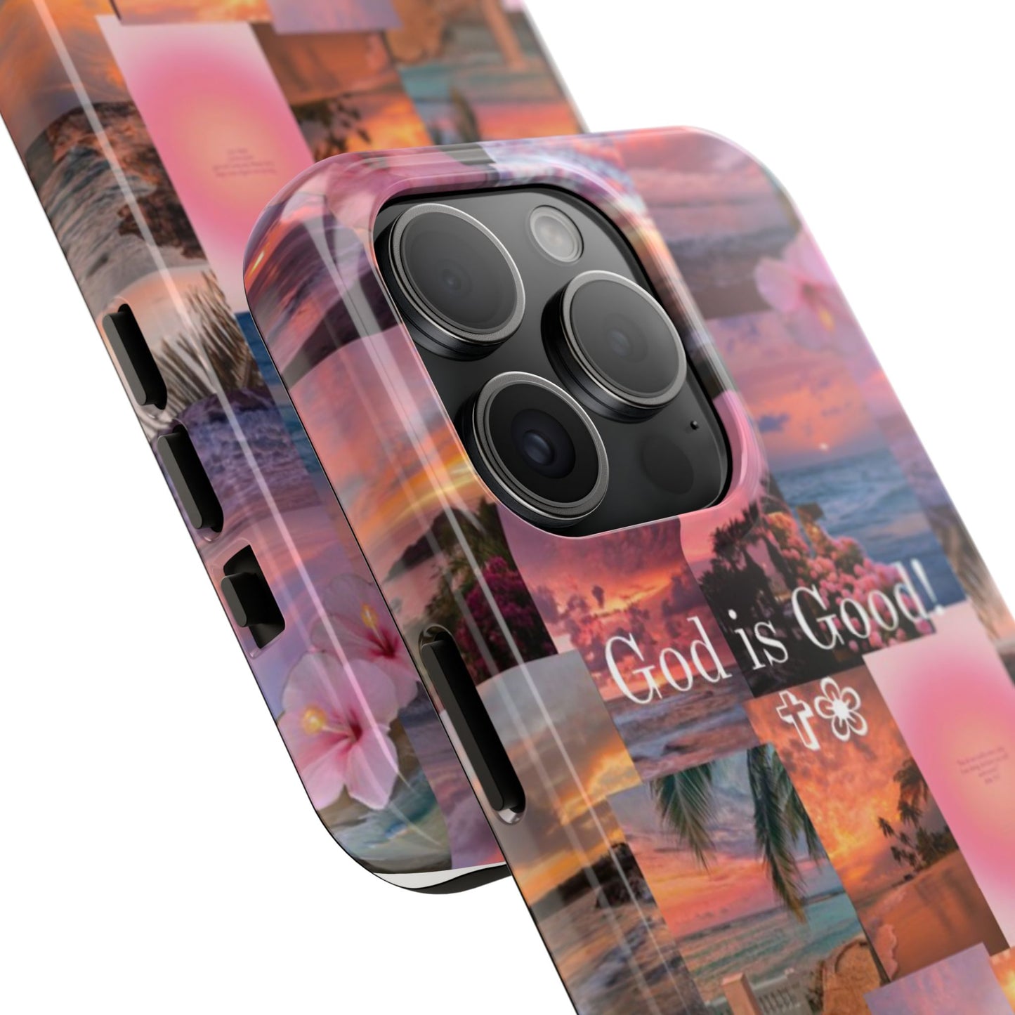 God is good phone case, peace, praise, and tropical faith