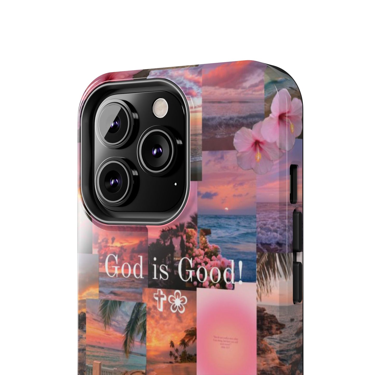 God is good phone case, peace, praise, and tropical faith